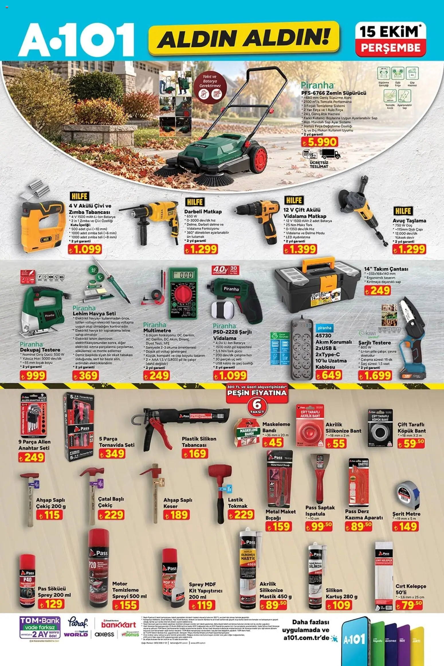 A101 - Katalog Aldın Aldın - 15 Ekim 2026 tarihinden itibaren geçerlidir | Sayfa: 9 | Ürünler: Lastik, Saat, Disk, Bant