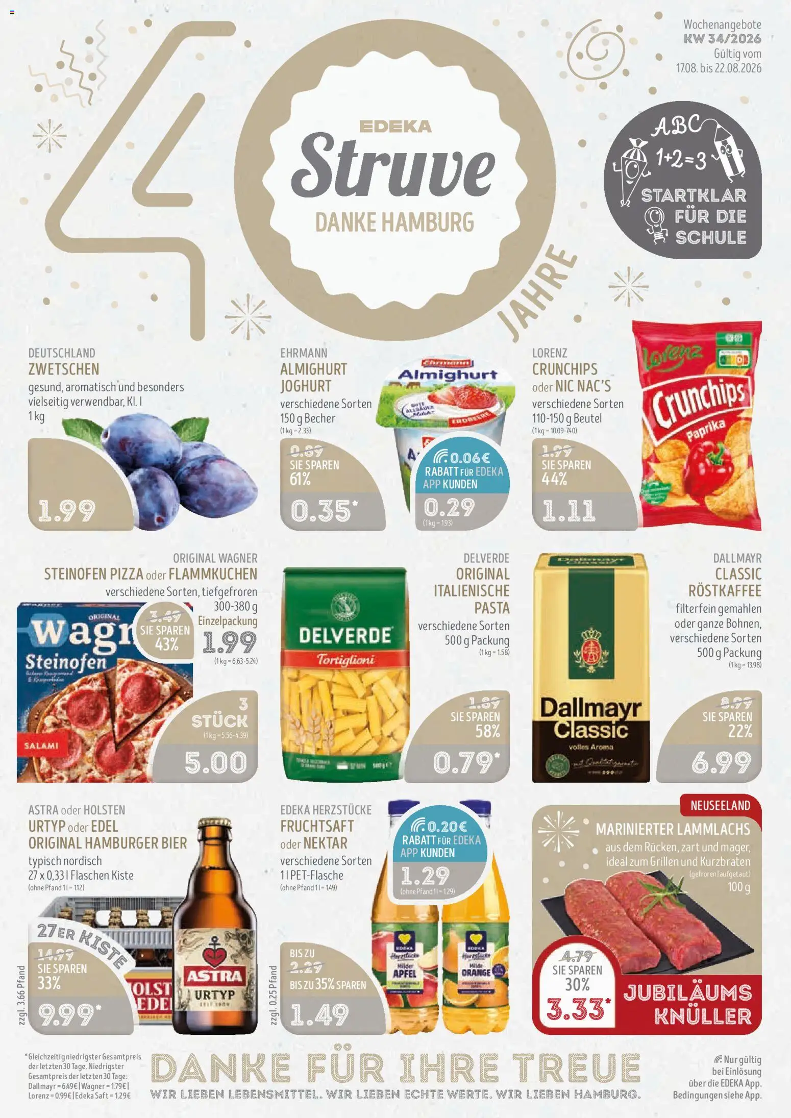 Edeka Struve Prospekt – gültig ab 17.08.2026 | Seite: 1 | Produkte: Bier, Äpfel, Pasta, Fruchtsaft