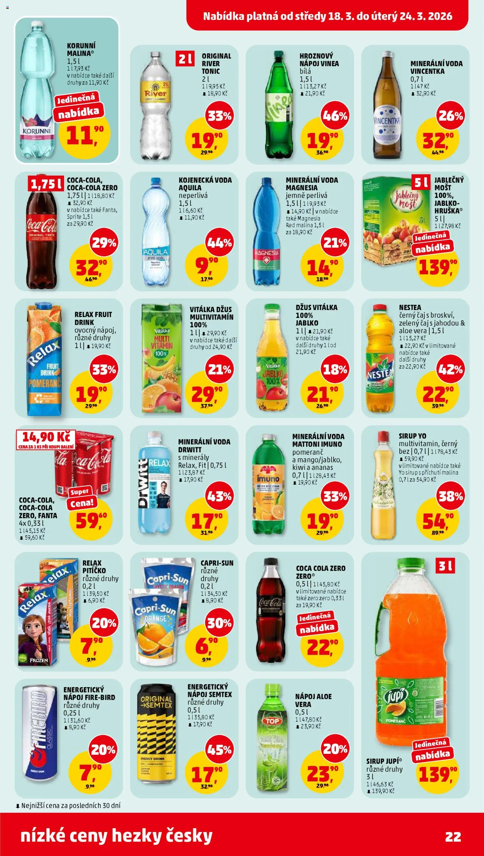 Penny Market leták od 18.03.2026 | Strana: 22 | Produkty: Minerály, Drwitt, Aloe vera, Magnesia Red