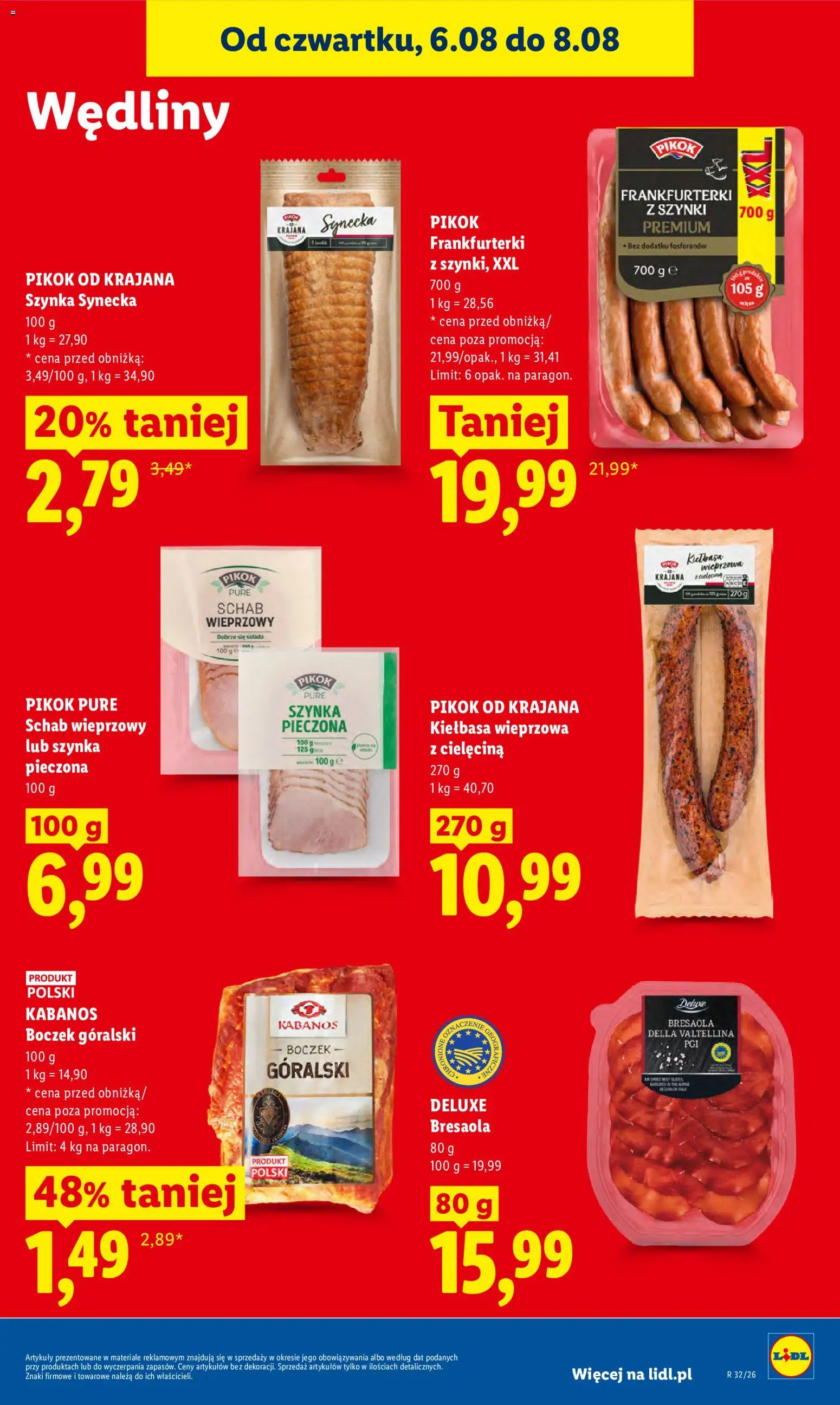 Lidl Polsko leták od 06.08.2026 | Strana: 63 | Produkty: Deluxe, Kabanos, Bresaola, Pikok