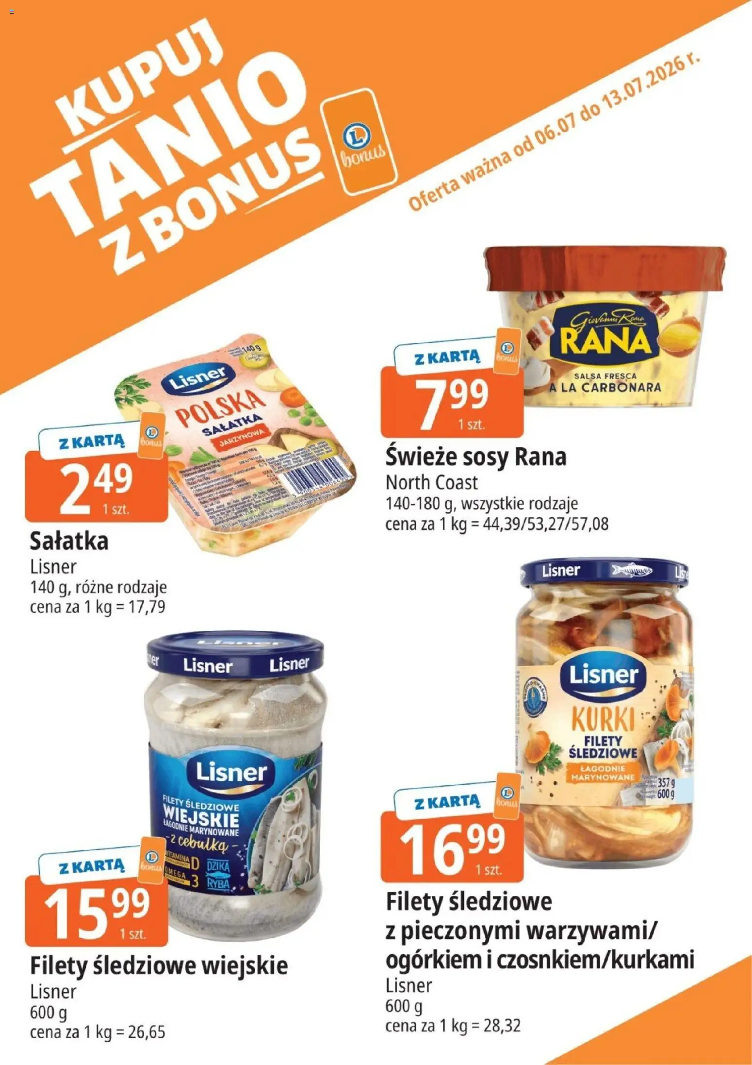 E.Leclerc gazetka - Kupuj Tanio Z Bonus od 06.07.2026 | Strona: 11 | Produkty: Karta, Carbonara, Ryba, Sałatka