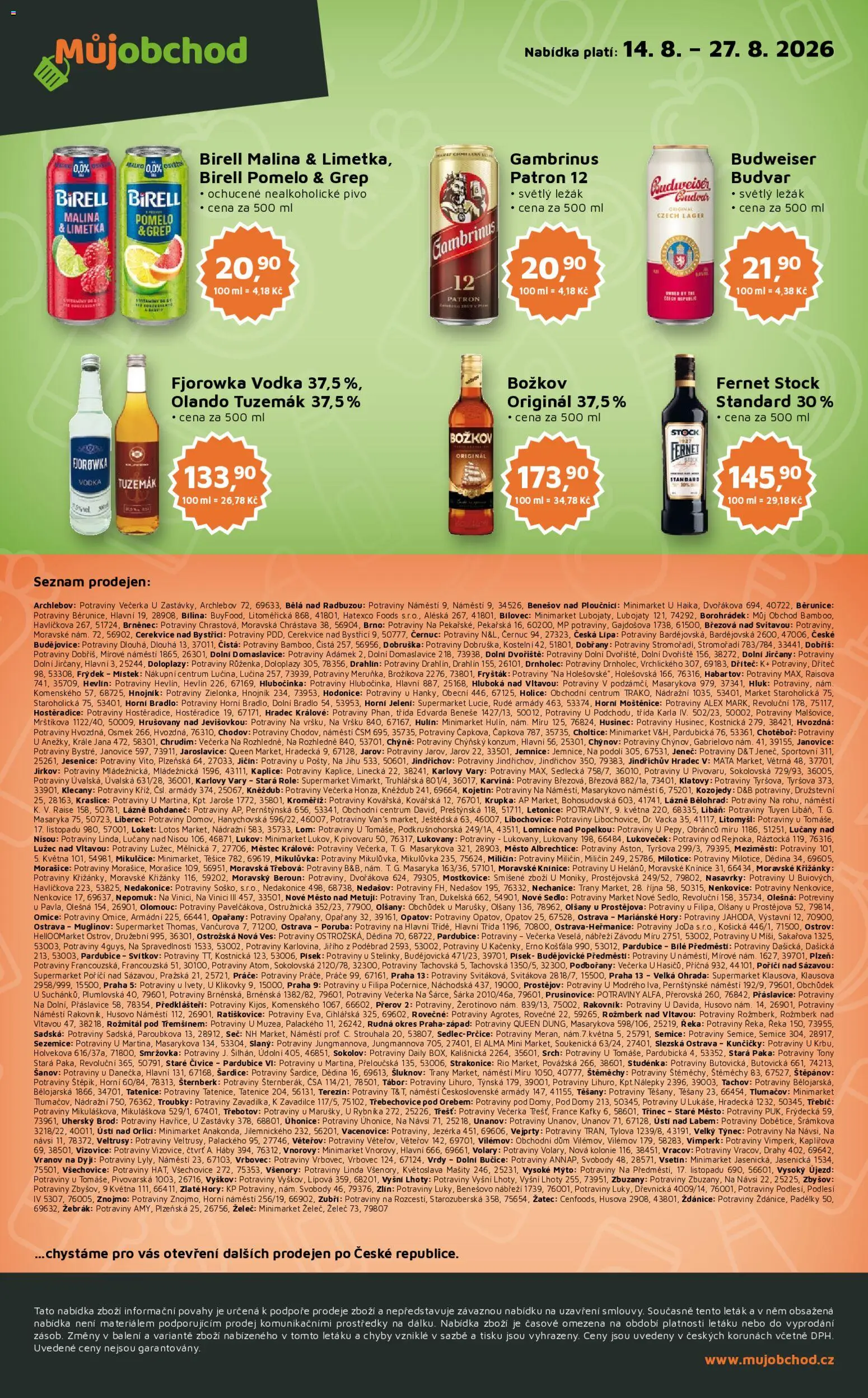 Můj obchod leták - Brand od 14.08.2026 | Strana: 4 | Produkty: Pivo, Vodka, Písek, Tuzemák