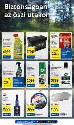 Tesco aktuális akciós újság - amely érvényes a következő dátumtól: 2026.09.10. | Oldal: 33 | Termékek: Turtle Wax, Akkumulátor, Kormányvédő, Motorolaj
