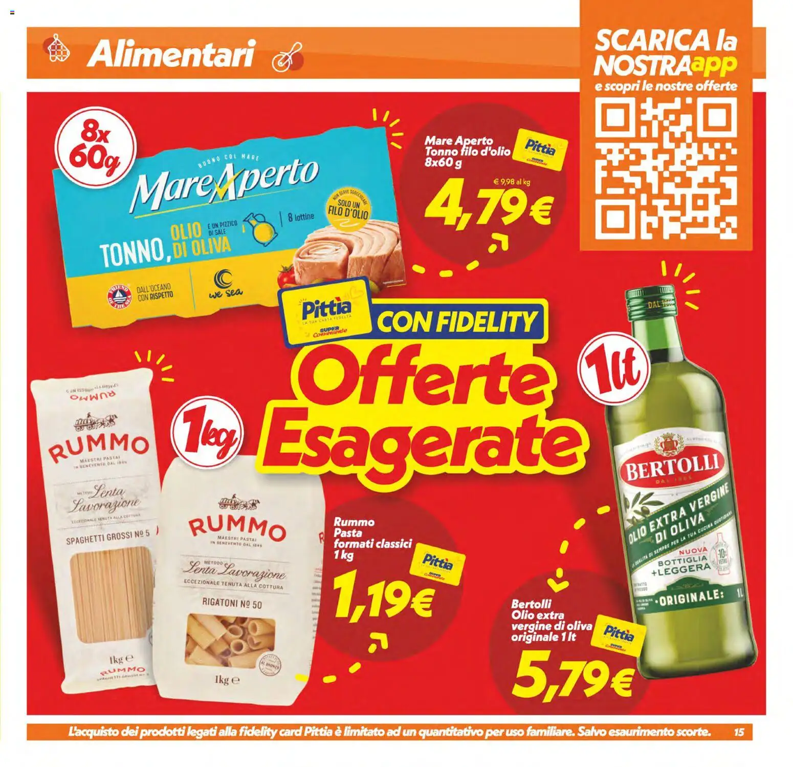 Volantino SuperConveniente del 09.06.2026 | Pagina: 15 | Prodotti: Pasta, Tonno, Olio extra vergine, Bottiglia