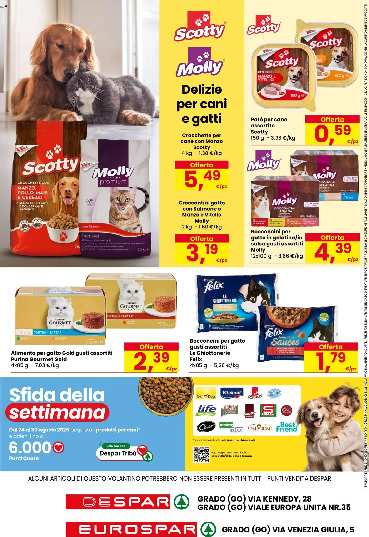 Volantino Despar del 20/08/2026 | Pagina: 16 | Prodotti: Salmone, Cereali, Tacchino, Crocchette