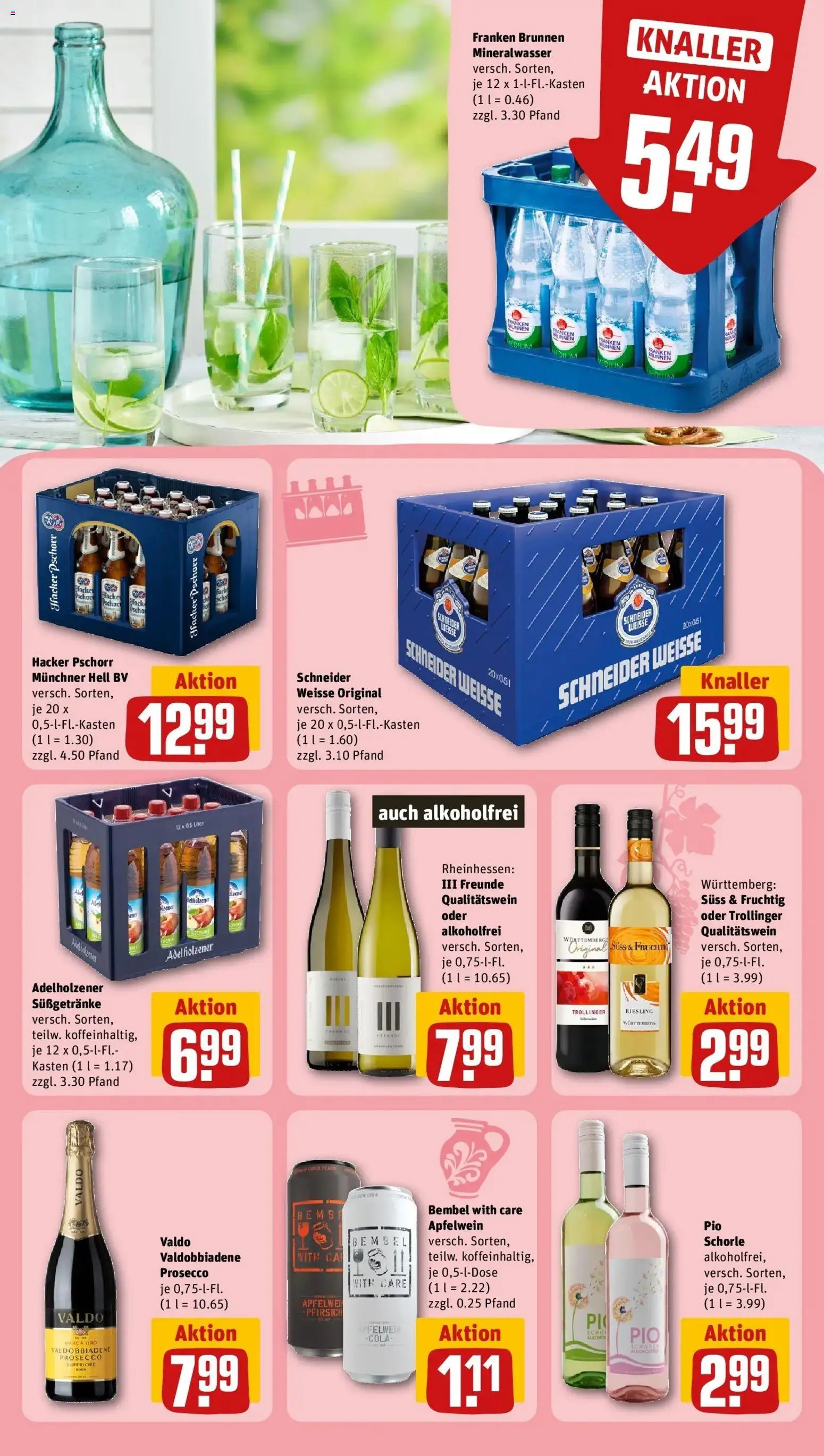 Rewe Prospekt Rottenburg – gültig ab 13.07.2026 | Seite: 19 | Produkte: Cola, Adelholzener, Mineralwasser, Prosecco