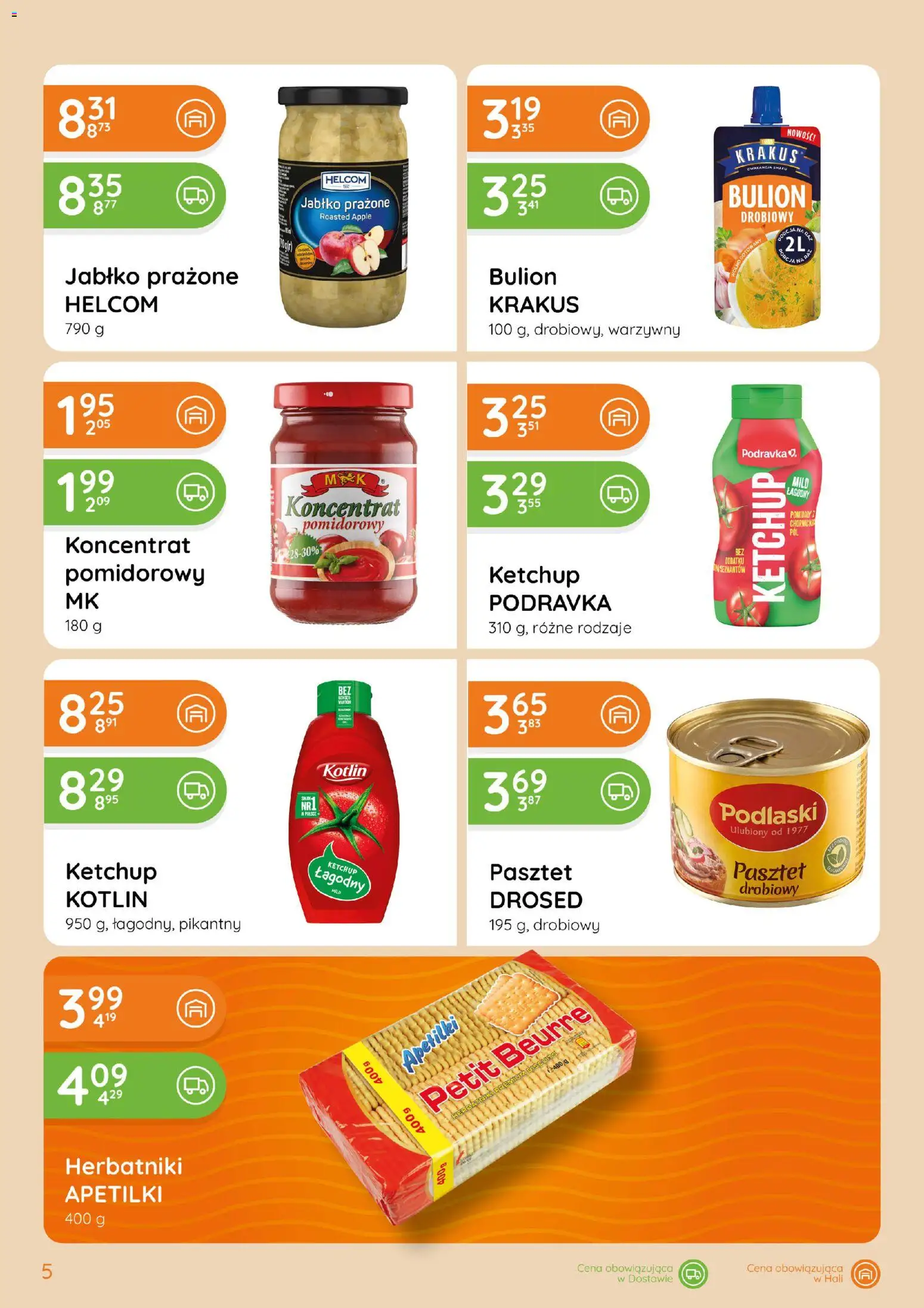 Eurocash gazetka - Witaj Uniwersytecie od 17.09.2026 | Strona: 5 | Produkty: Ketchup, Pasztet, Herbatniki, Pomidory