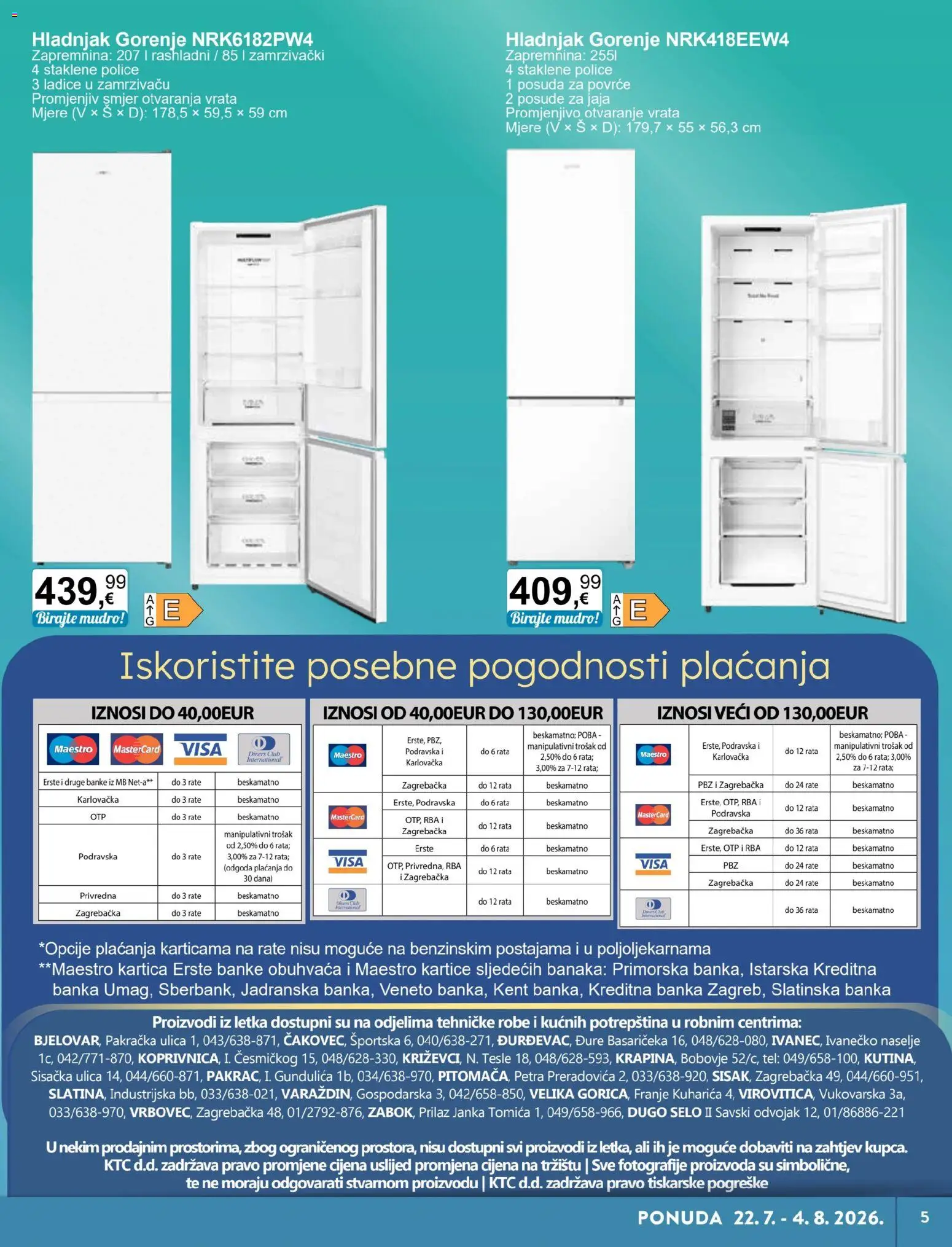 KTC katalog | vrijedi od 22.07.2026 | Stranica: 5 | Proizvodi: Jaja, Vrata, Povrće, Hladnjak