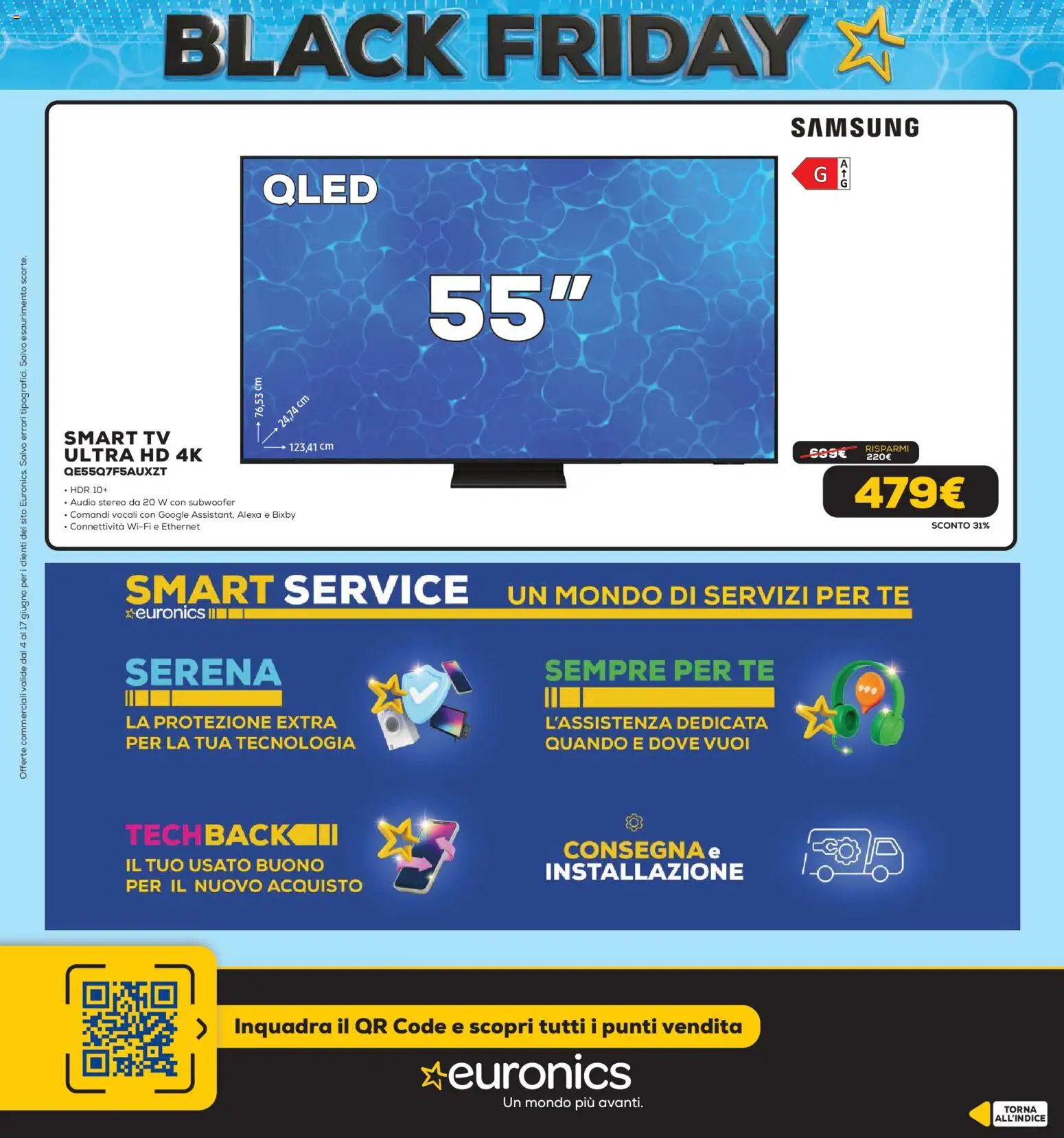 Volantino Euronics del 04.06.2026 | Pagina: 49 | Prodotti: Tè, smart TV, TV, Audio