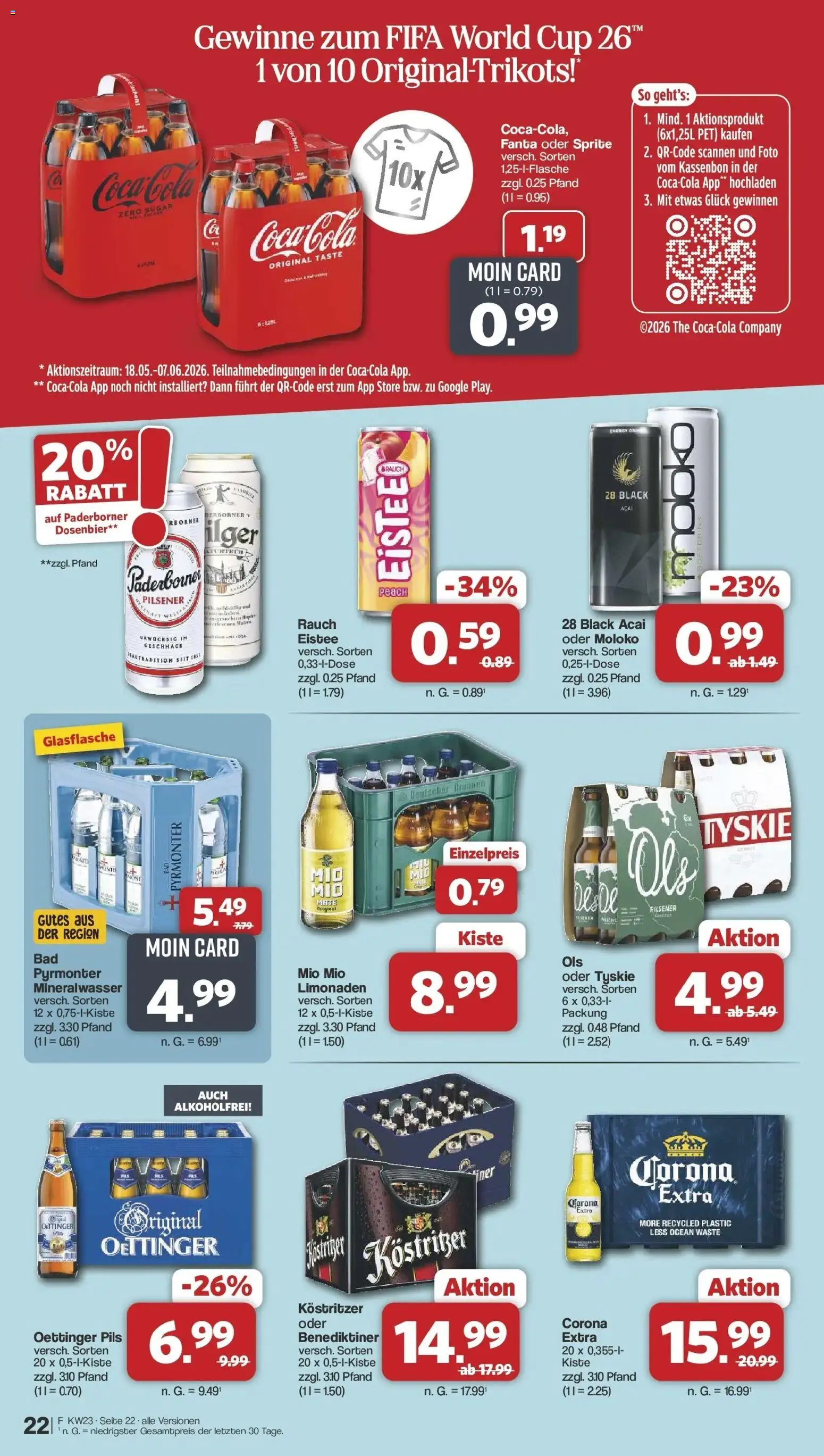 Famila Nordwest Wochenangebote – gültig ab 01.06.2026 | Seite: 22 | Produkte: Fanta, Cola, Kostritzer, Pils