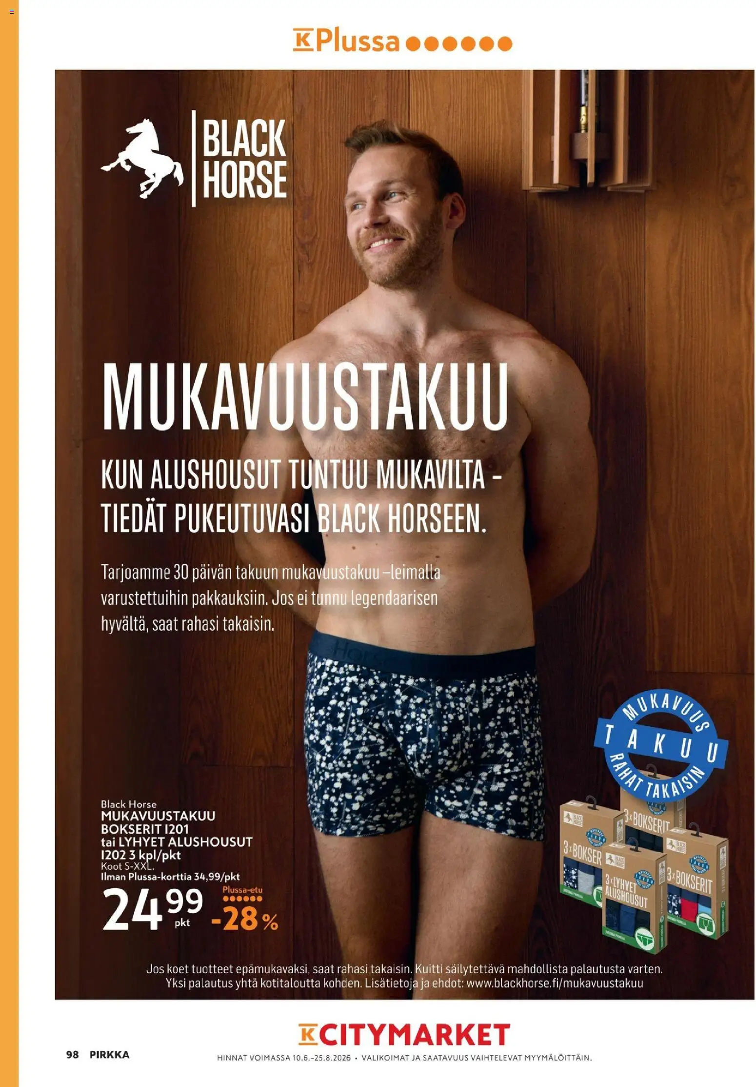 K-Supermarket tarjoukset - Pirkka – voimassa 10.06.2026 alkaen | Sivu: 98 | Tuotteet: Alushousut, Bokserit