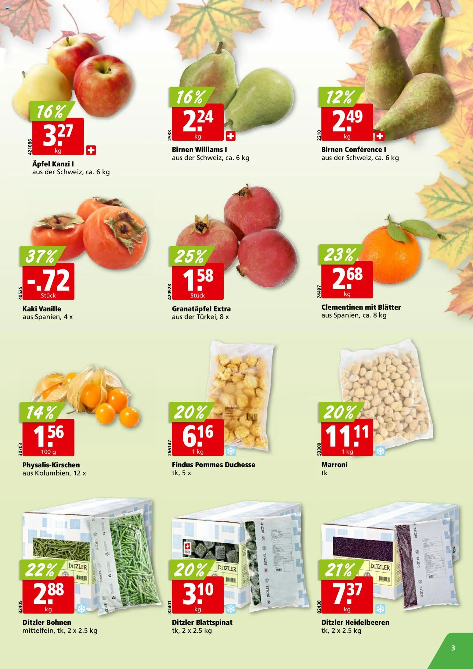 Aligro aktionen Chavannes, Matran, Genf, Sitten – gültig ab 02.11.2026 | Seite: 3 | Produkte: Vanille, Äpfel, Kaki, Birnen