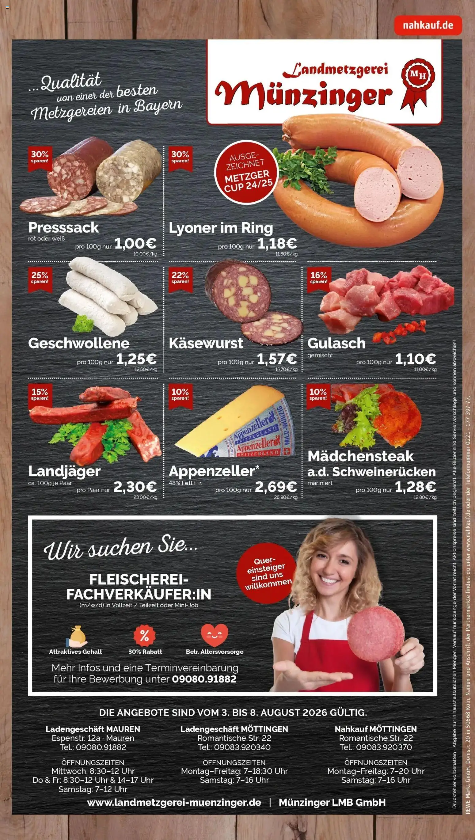 REWE Prospekt ab 03.08.2026 zum Blättern » Angebote | Seite: 8 | Produkte: Bilder, Gulasch, Schweinerucken, Uhr
