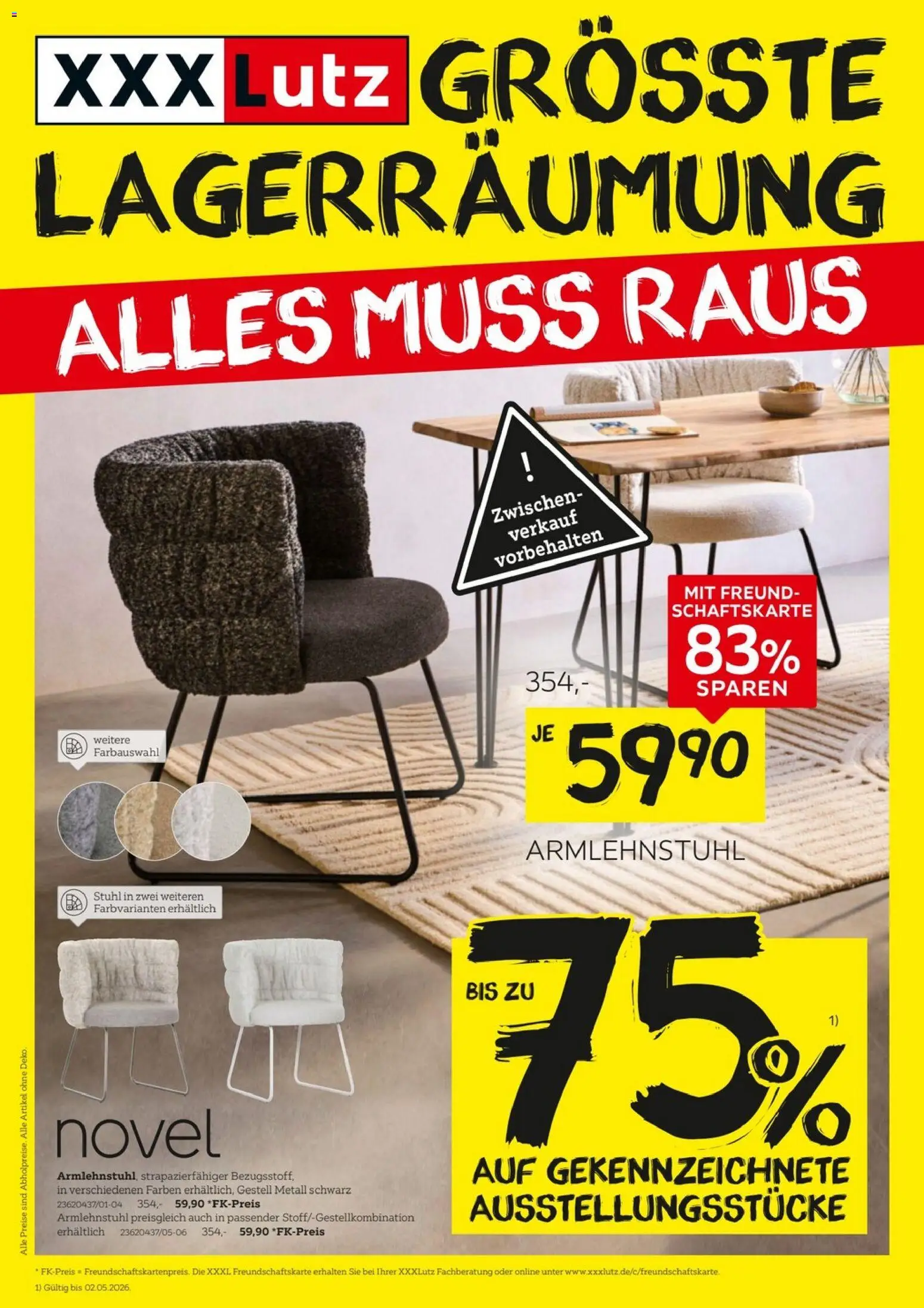 XXXLutz Prospekt 	 – gültig ab 18.04.2026 | Seite: 1 | Produkte: Stuhl