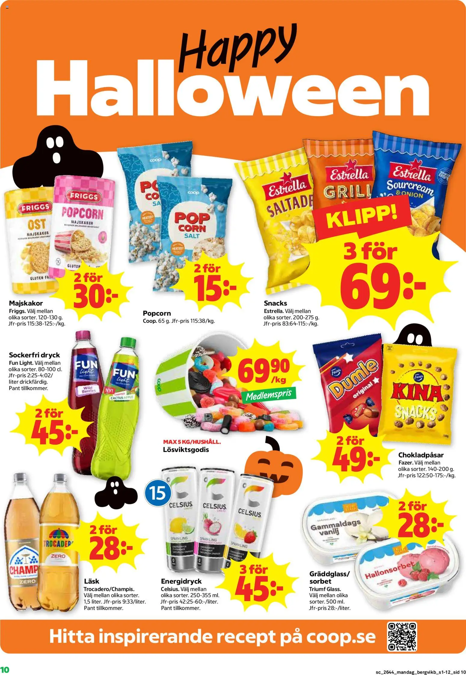 Stora Coop reklamblad aktuell från 26/10/2026 | Sida: 10 | Produkter: Salt, Majskakor, Energidryck, Popcorn