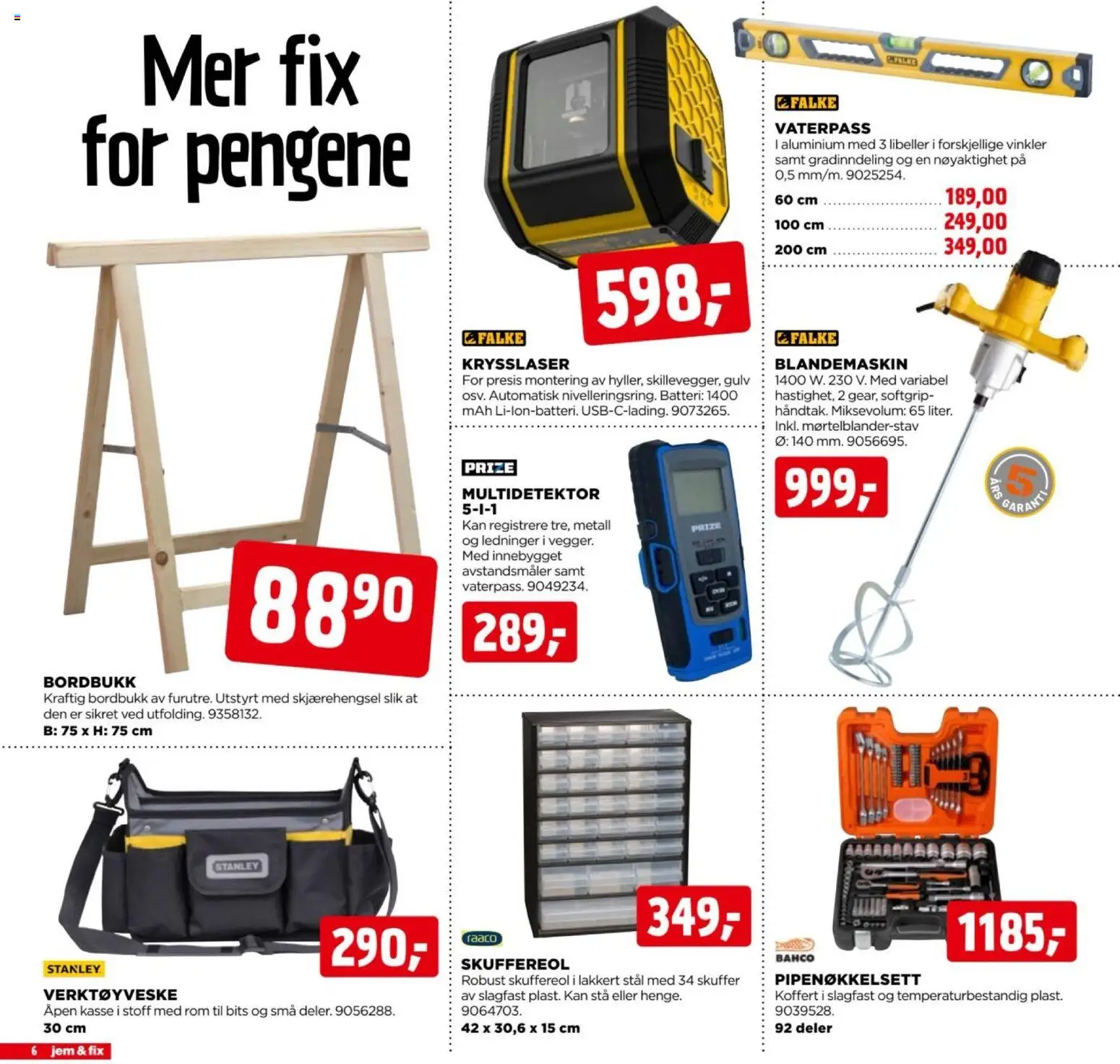 {H1} | Side: 6 | Produkter: Rom, Koffert, Gulv, Batteri