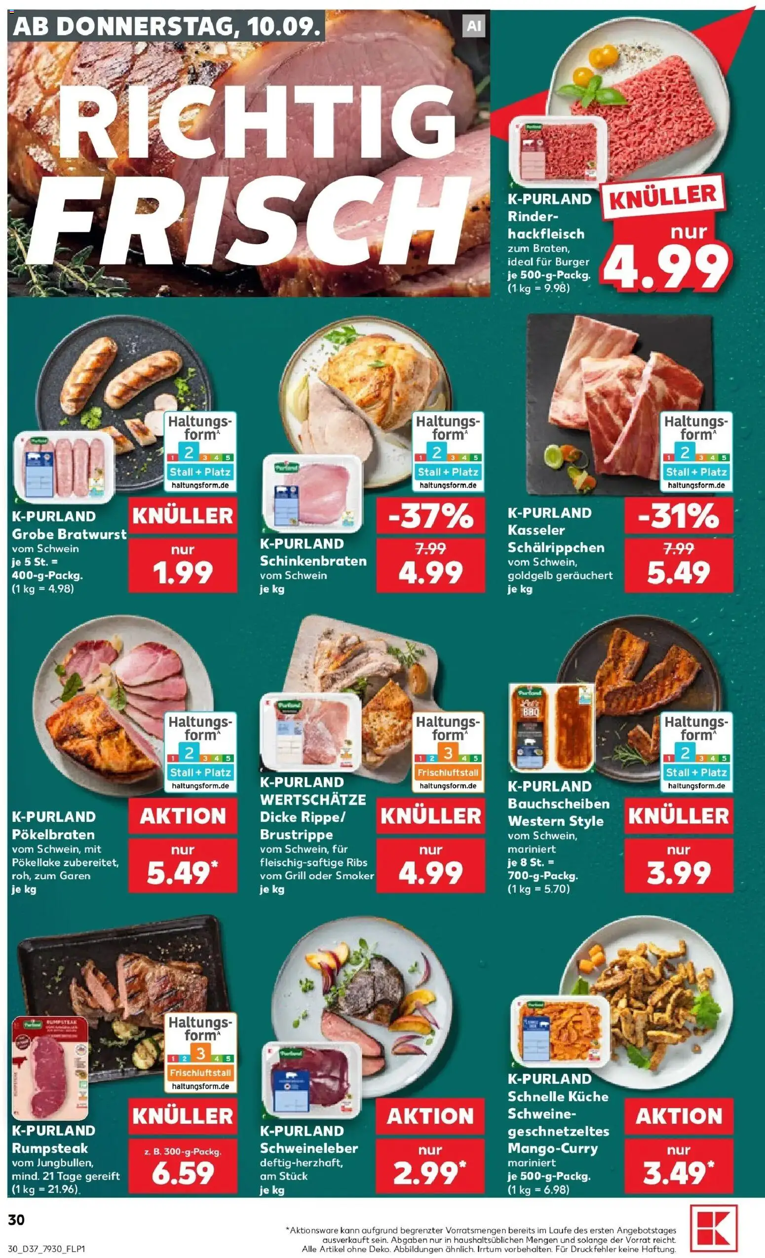 Prospekt Kaufland ab 07.09.2026 » Angebote Online zum Blättern | Seite: 39 | Produkte: Rumpsteak, Bratwurst, Küche, Burger