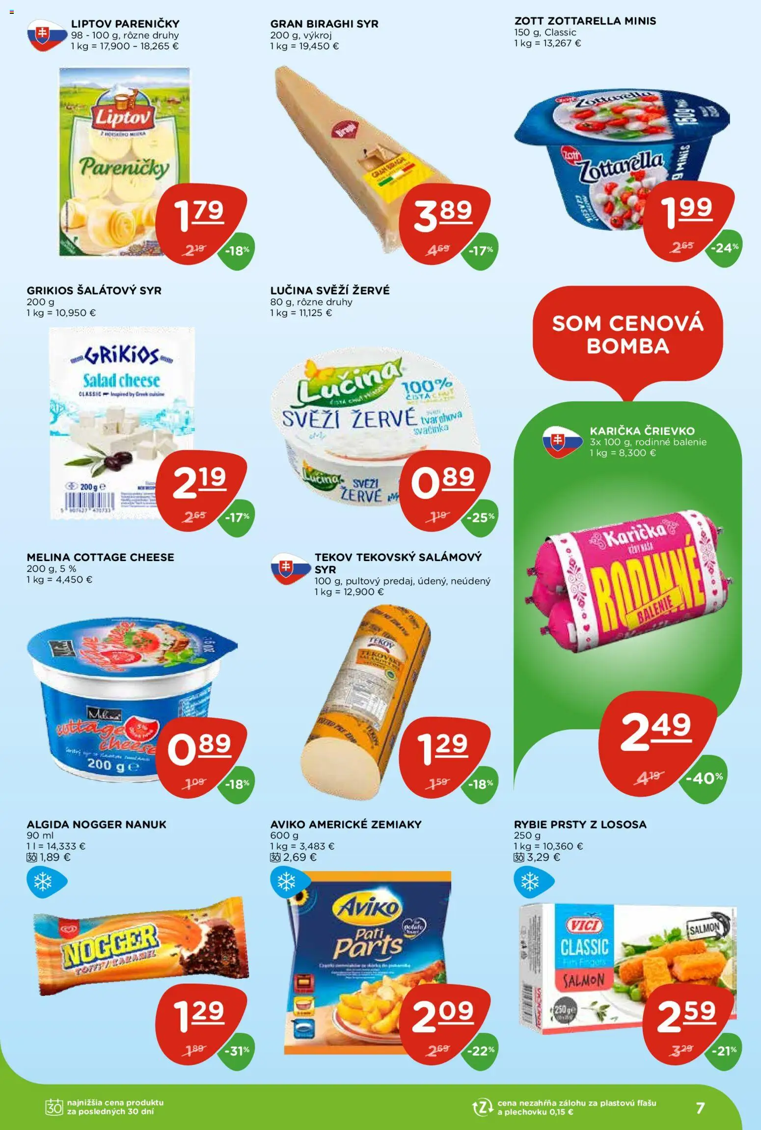 Nové Terno akcie – leták je platný od 28.05.2026 | Strana: 7 | Produkty: Syr, Nanuk, Zemiaky