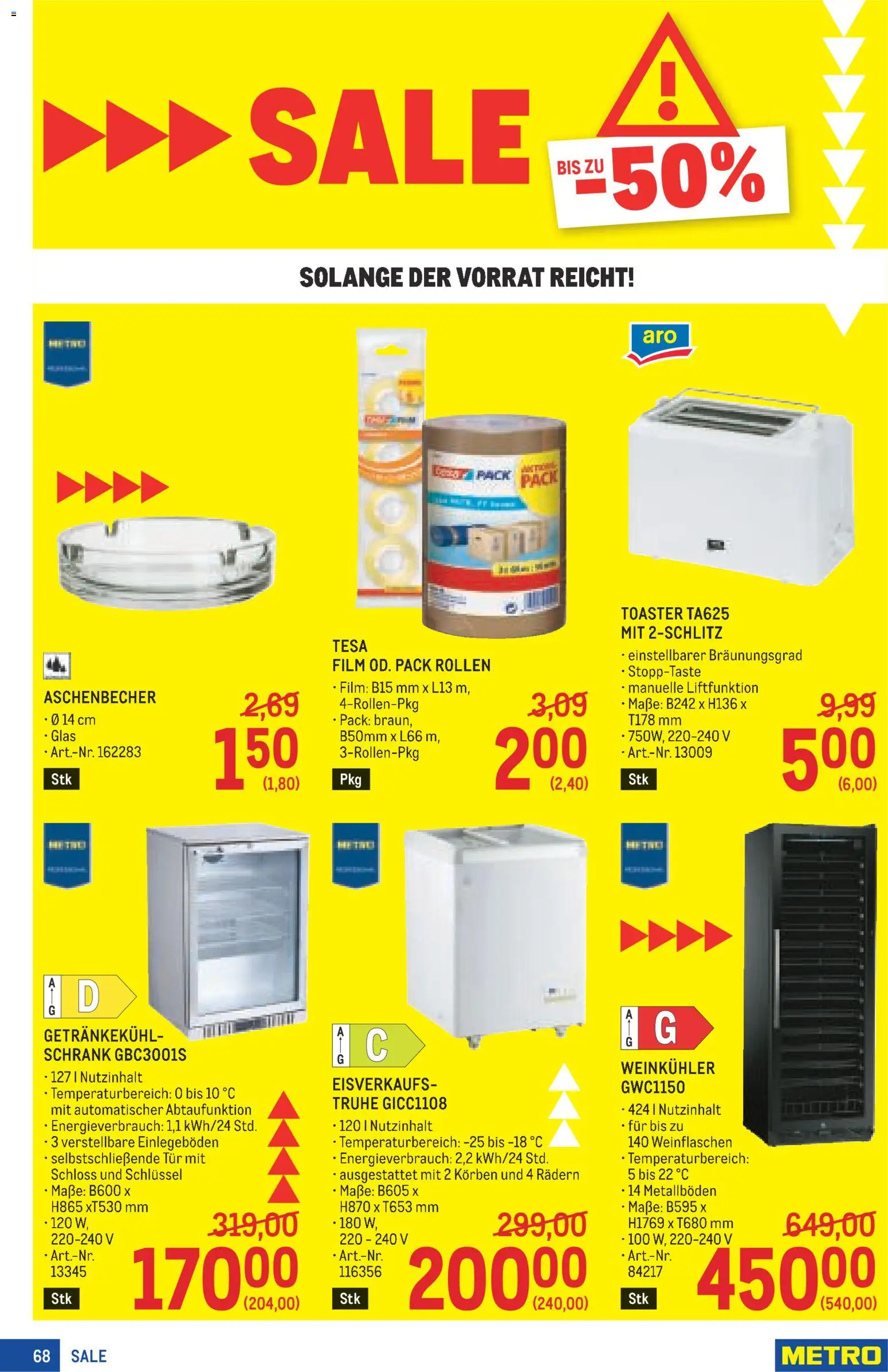Metro angebote Profi gültig ab 11.06.2026 | Seite: 68 | Produkte: Toaster, Schrank