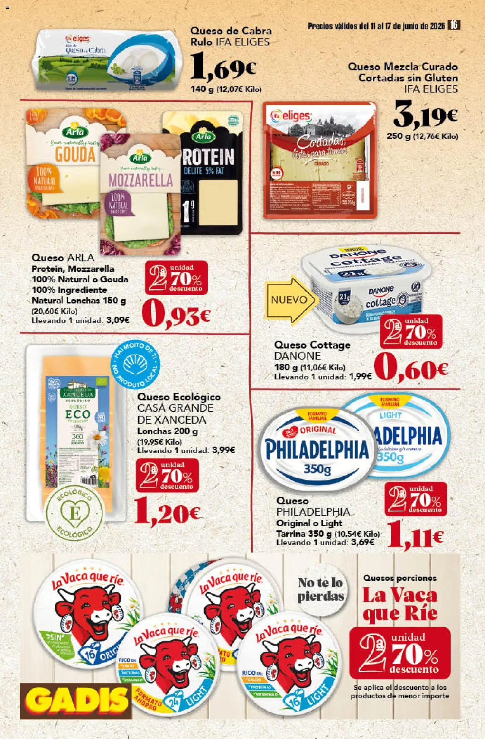 Gadis folleto │ válido desde el 11.06.2026 | Página: 16 | Productos: Queso, Té, Queso cottage