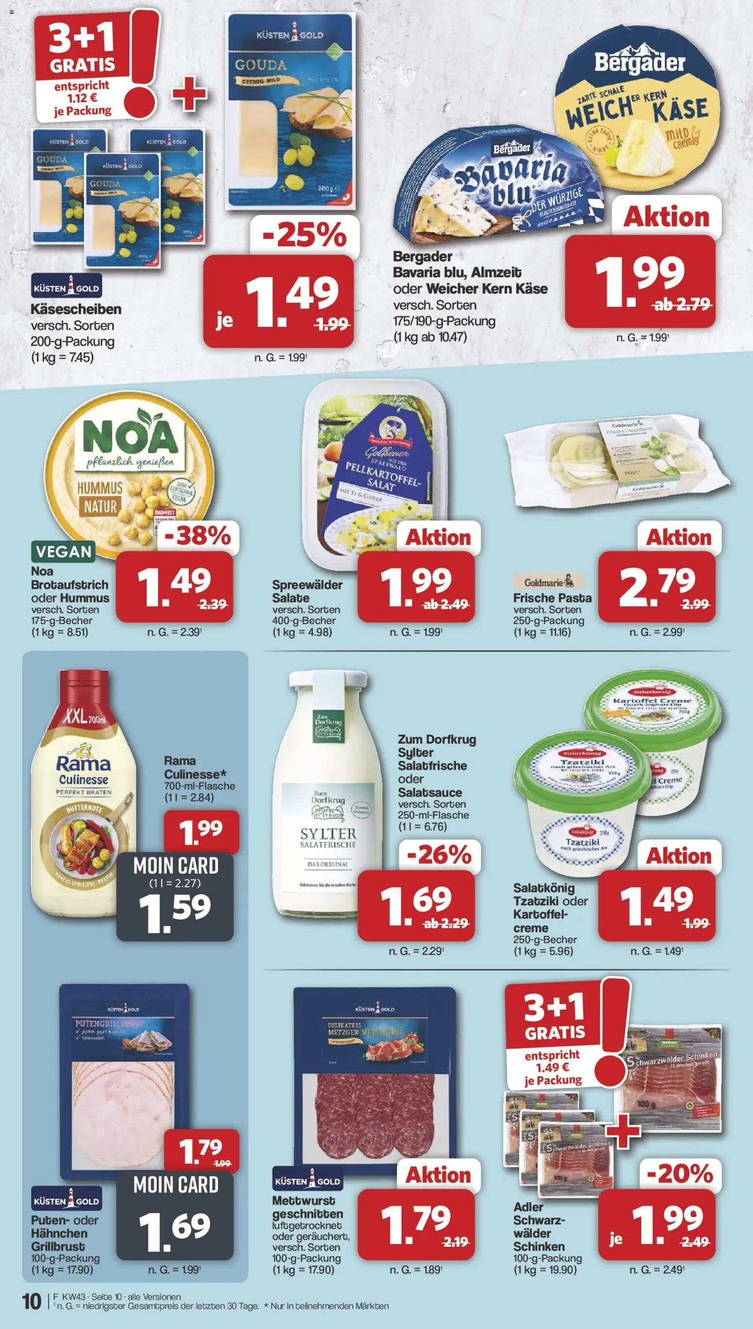 Famila Nordwest Prospekt – gültig ab 19.10.2026 | Seite: 10 | Produkte: Creme, Hummus, Pasta, Salat