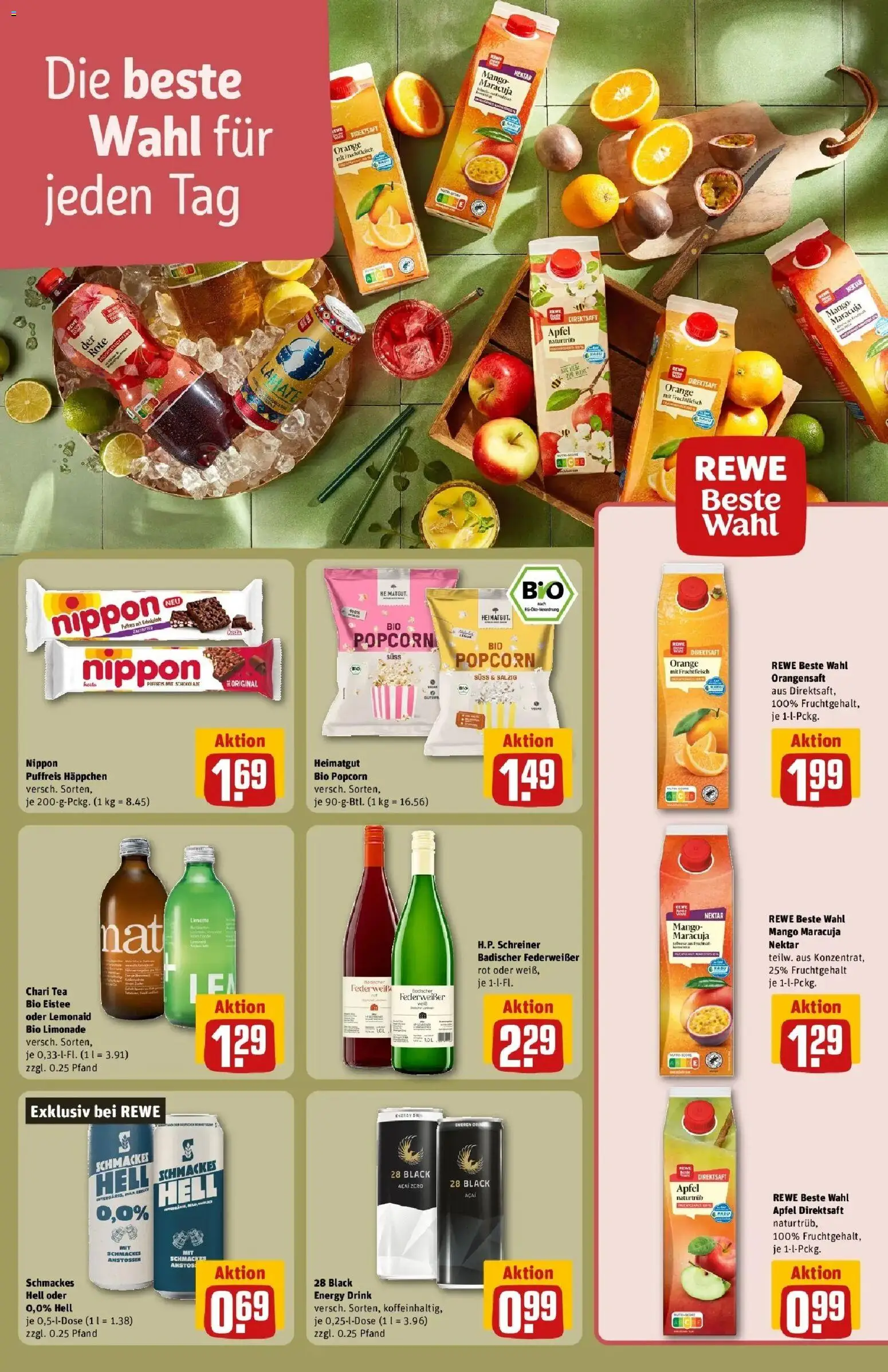 REWE Prospekt ab 07.09.2026 zum Blättern » Angebote | Seite: 19 | Produkte: Energy, Äpfel, Limonade, Popcorn