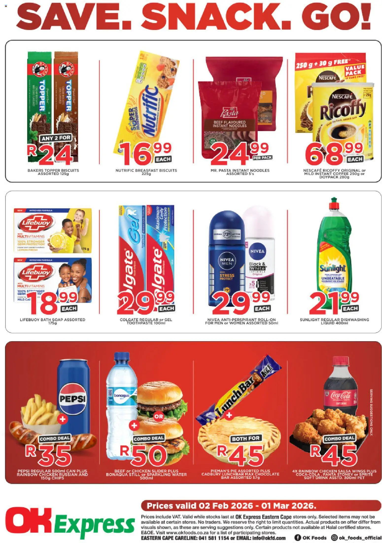 New OK Foods catalogue – valid from 02/02/2026 | Page: 2 | Products: Fanta, Sprite, Antiperspirant, Lemon