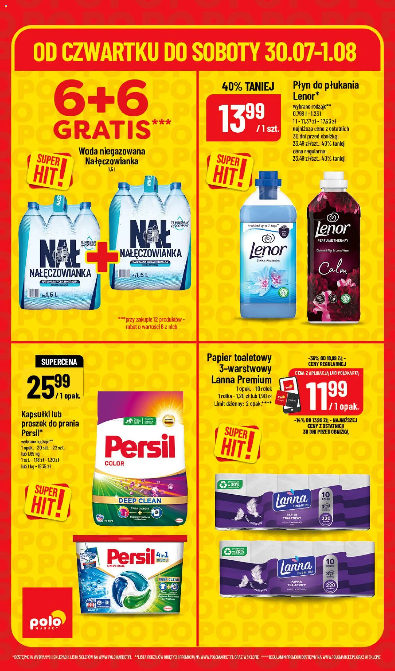 POLOmarket gazetka - Super Hity od 30.07.2026 | Strona: 6 | Produkty: Papier toaletowy, Persil, Woda niegazowana, Woda