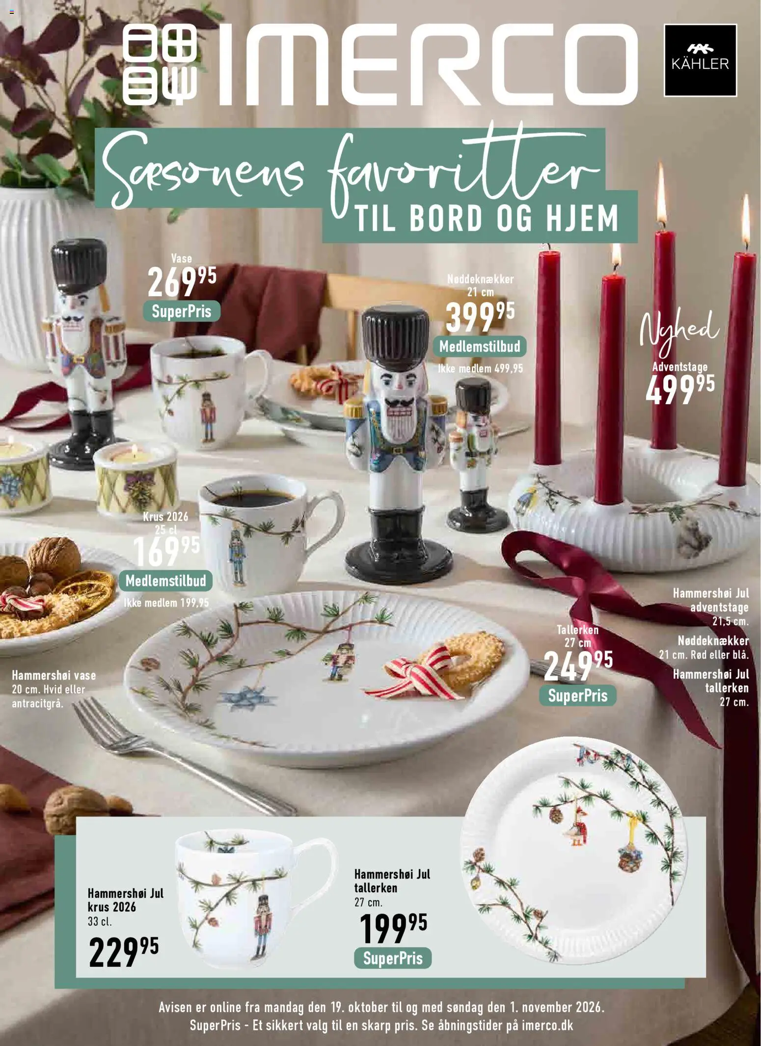 Imerco tilbudsavis – gyldig fra 19/10/2026 | Side: 1 | Produkter: Bord, Vase