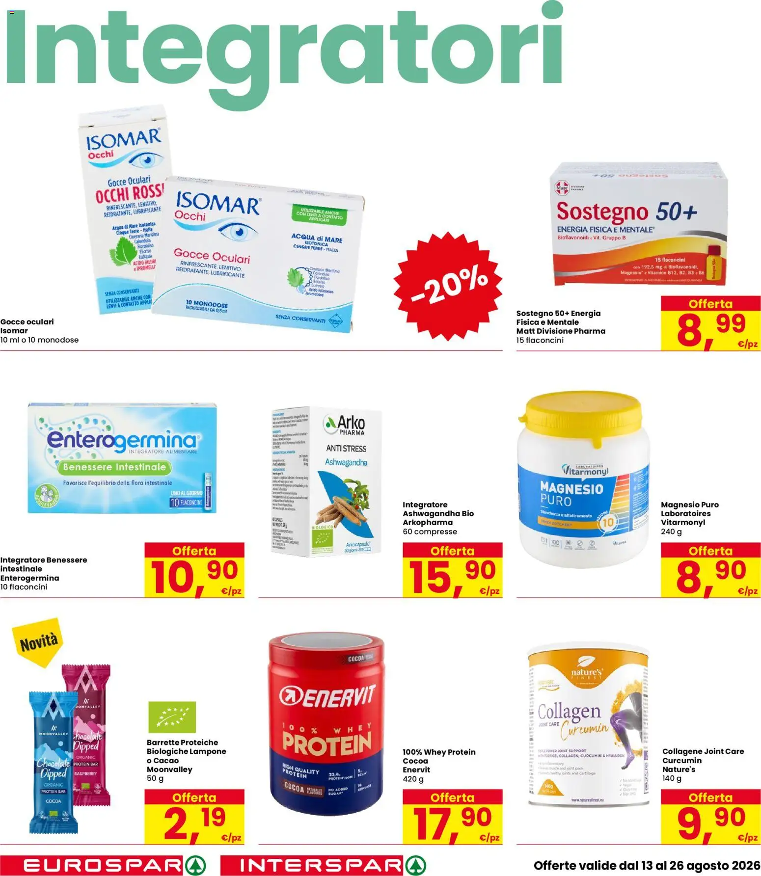 Volantino Interspar del 13/08/2026 | Pagina: 22 | Prodotti: Lubrificante, Acqua, Lampone, Ashwagandha
