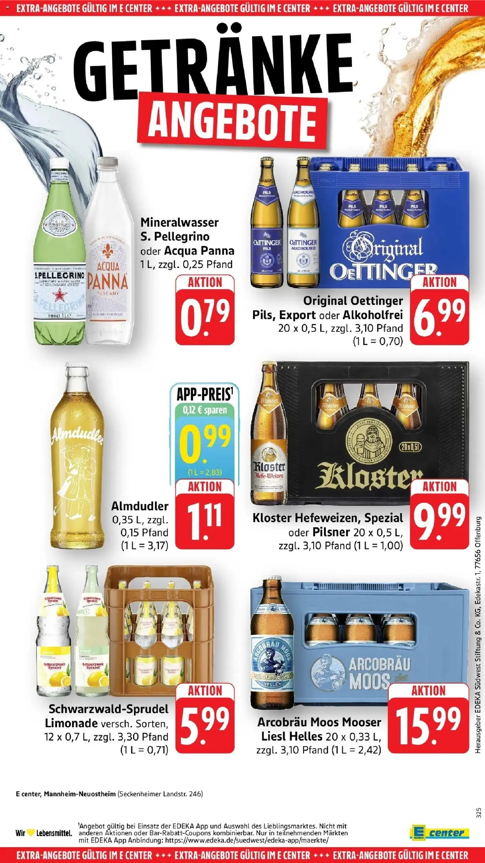 E center Prospekt Mannheim-Neuostheim	 – gültig ab 04.05.2026 | Seite: 68 | Produkte: Pils, Limonade, Oettinger, Mineralwasser