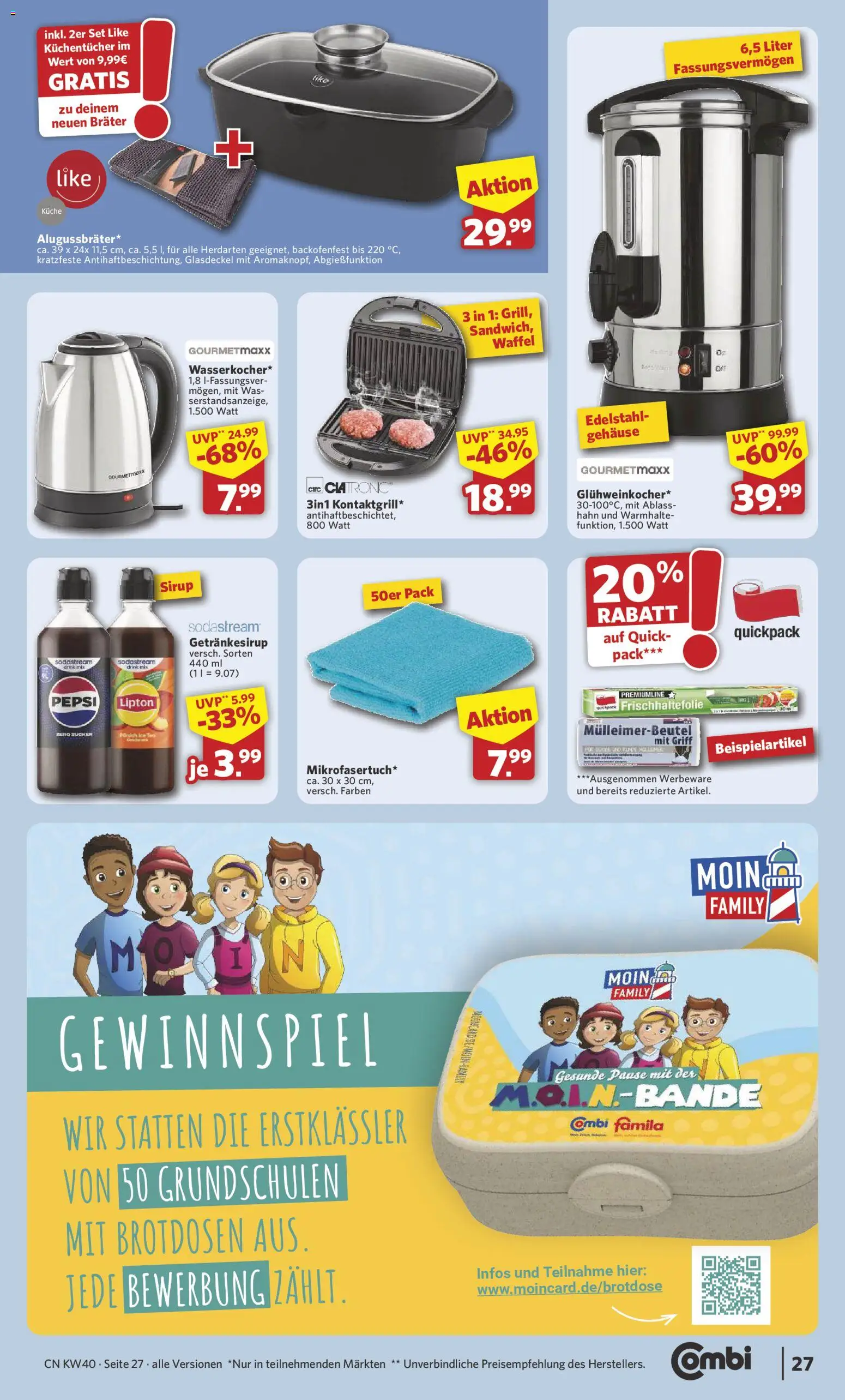 Combi Prospekt – gültig ab 28.09.2026 | Seite: 27 | Produkte: Küche, Zucker, Pepsi, Sodastream
