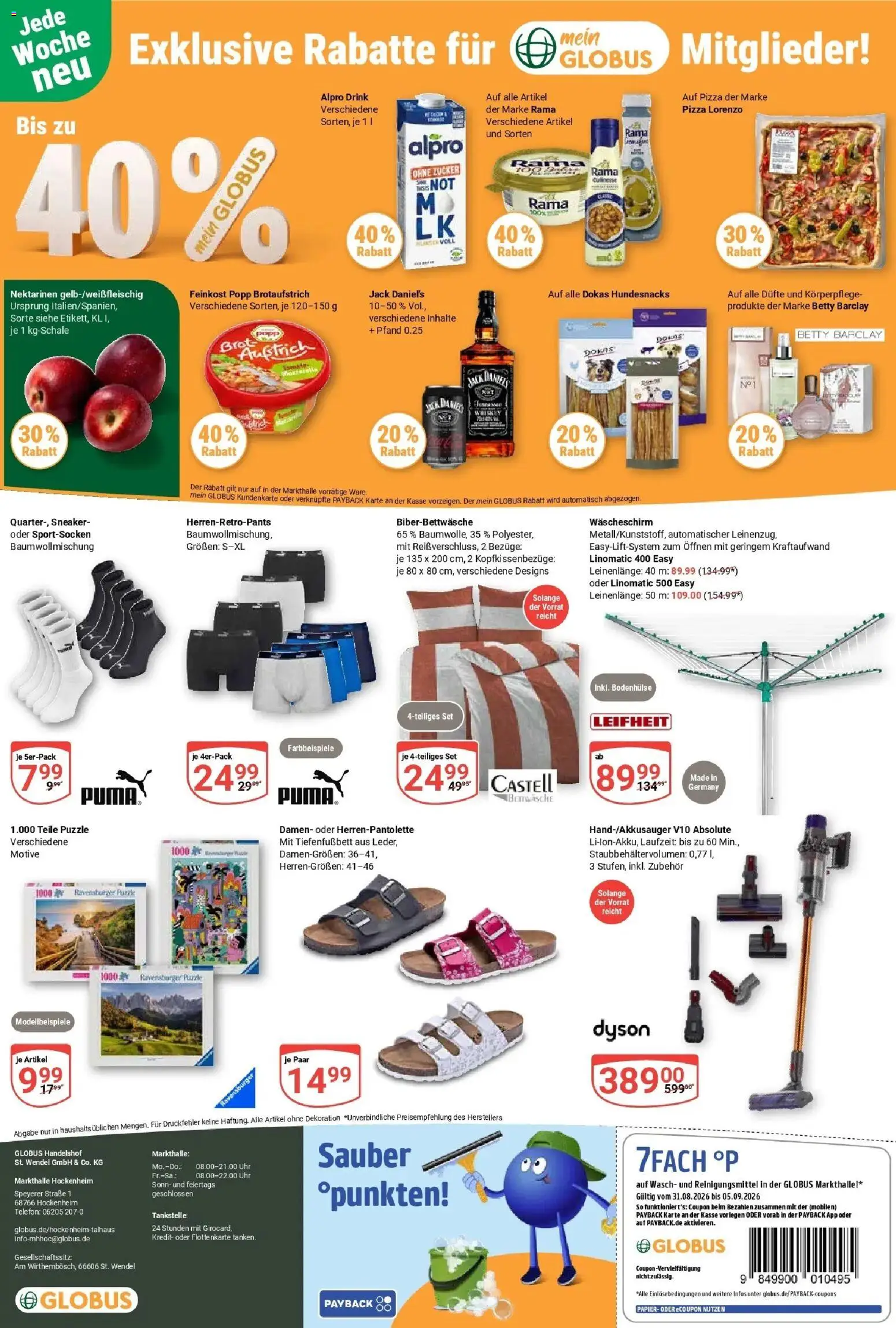 Globus Prospekt Hockenheim – gültig ab 31.08.2026 | Seite: 26 | Produkte: Nektarinen, Zucker, Whiskey, Uhr