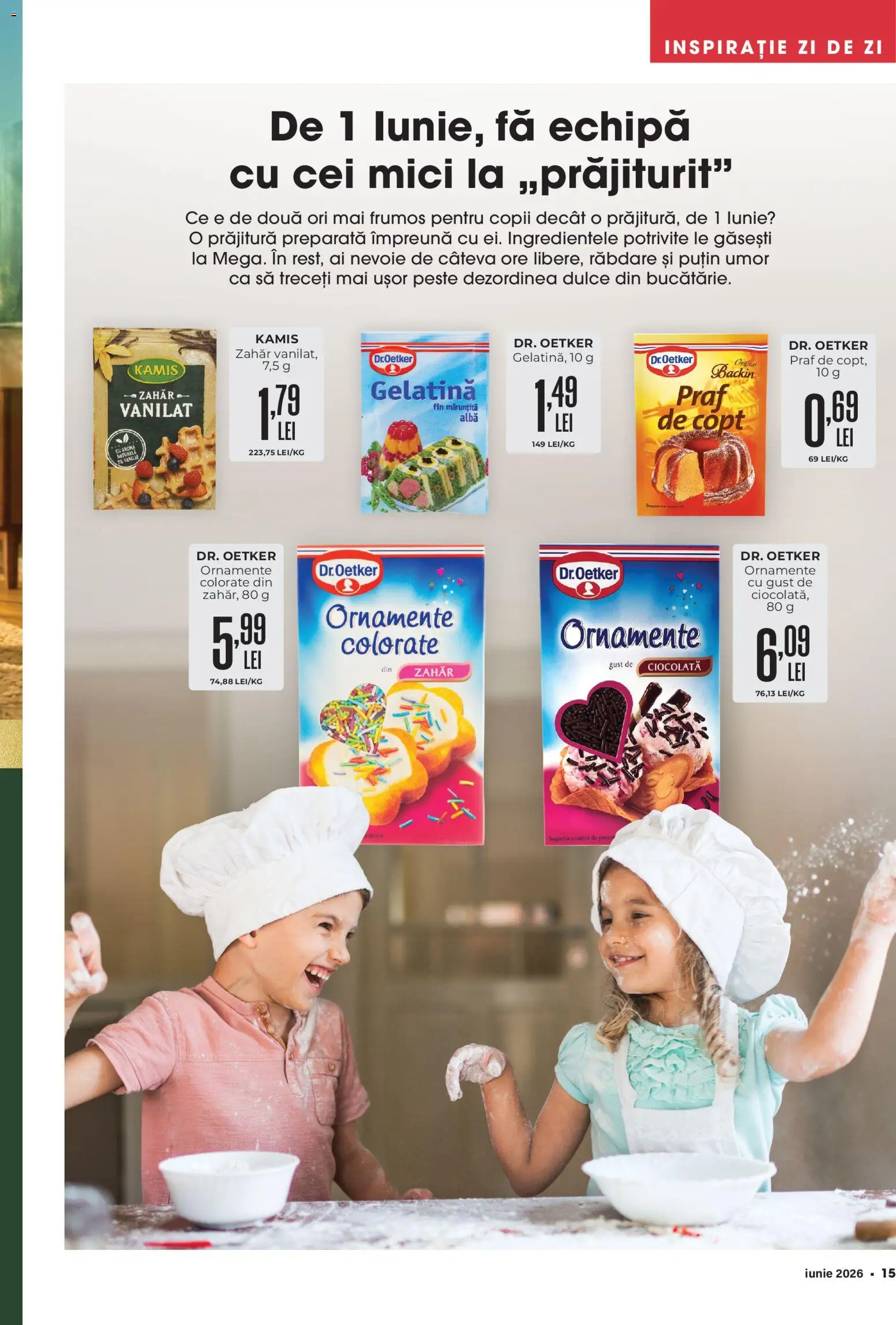 Noul catalog Mega Image – valabil de la 28.05.2026 | Pagină: 15 | Produse: Prăjitură, Ciocolată, Pește, Zahăr