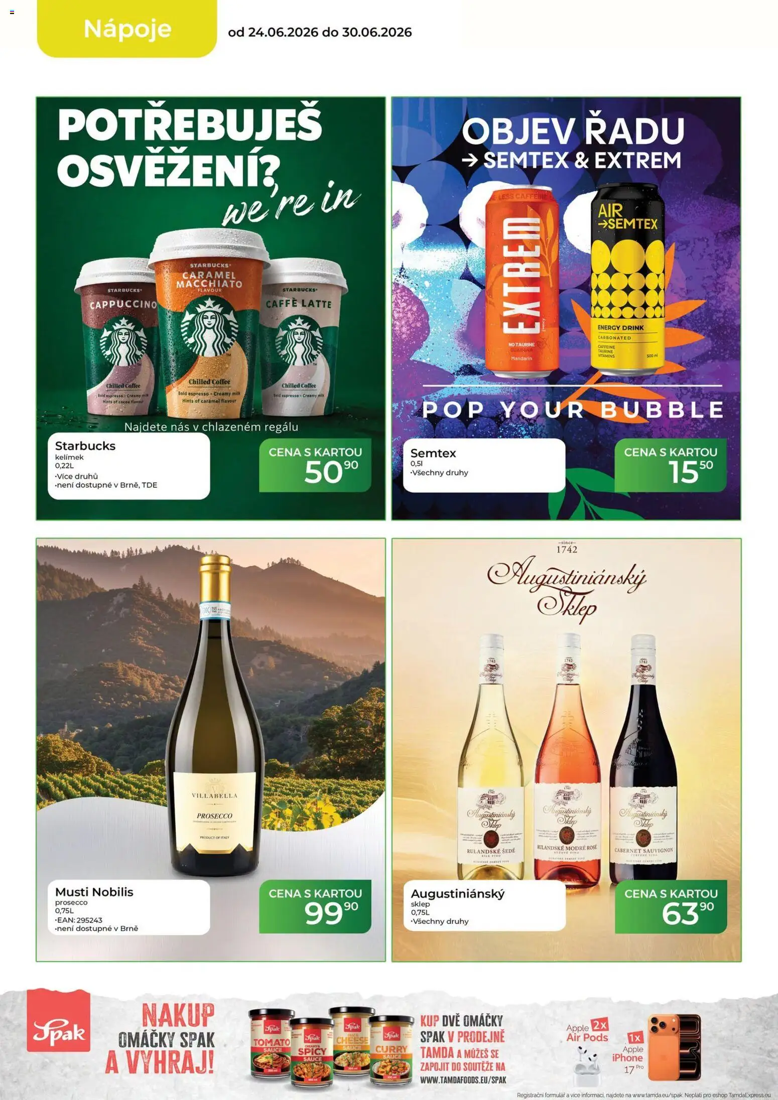 Tamda Foods leták od 24.06.2026 | Strana: 12 | Produkty: Starbucks, Prosecco, Cabernet Sauvignon, Energy drink