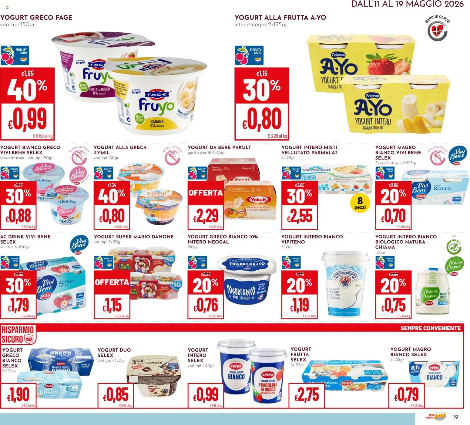 Volantino Pan del 11.05.2026 | Pagina: 19 | Prodotti: Yogurt greco, Yogurt, Cioccolato, Frutta