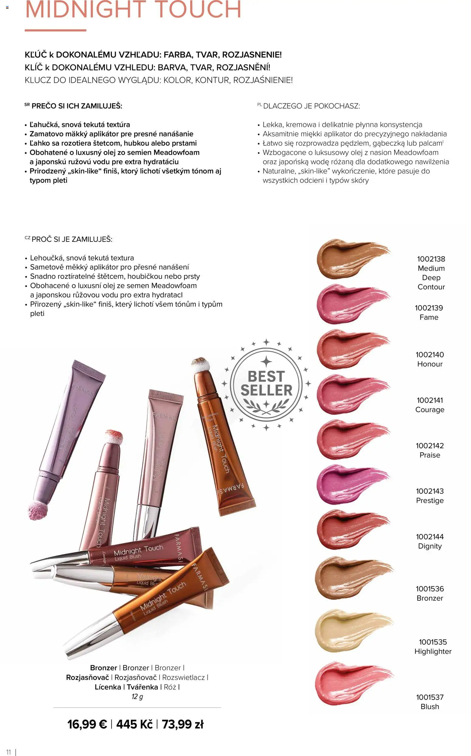 Nové Farmasi akcie – leták je platný od 01.07.2026 | Strana: 10 | Produkty: Olej, Bronzer, Lícenka, Rozjasňovač