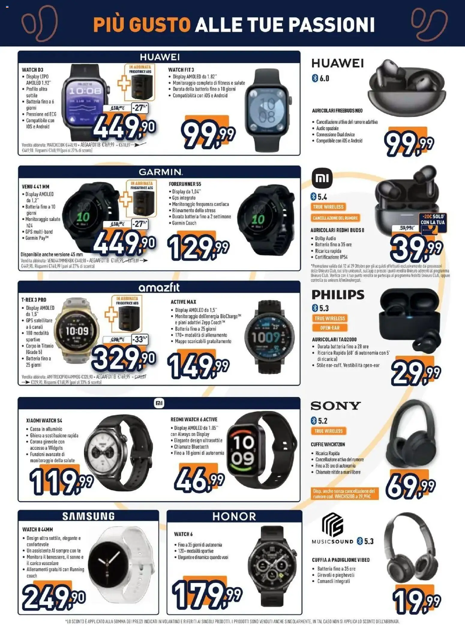 Nuovo Unieuro volantino Più gusto alle tue passioni dal 12/10/2026 > offerte anteprima 🛍️ | Pagina: 11 | Prodotti: Tè, Cuffie, Friggitrice, Samsung