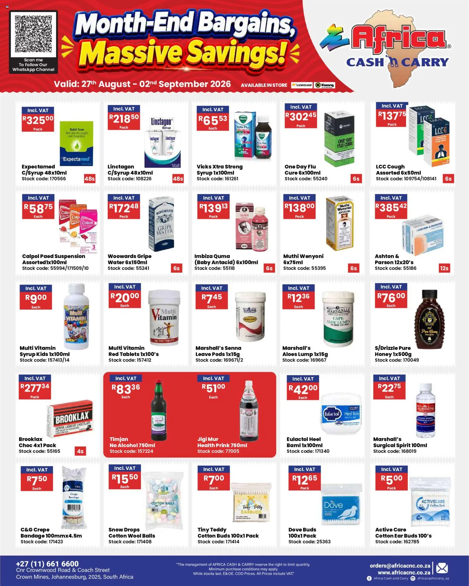 New Africa Cash & Carry catalogue – valid from 27/08/2026 | Page: 10 | Products: Heel balm, Earbuds, Teddy, Cotton buds