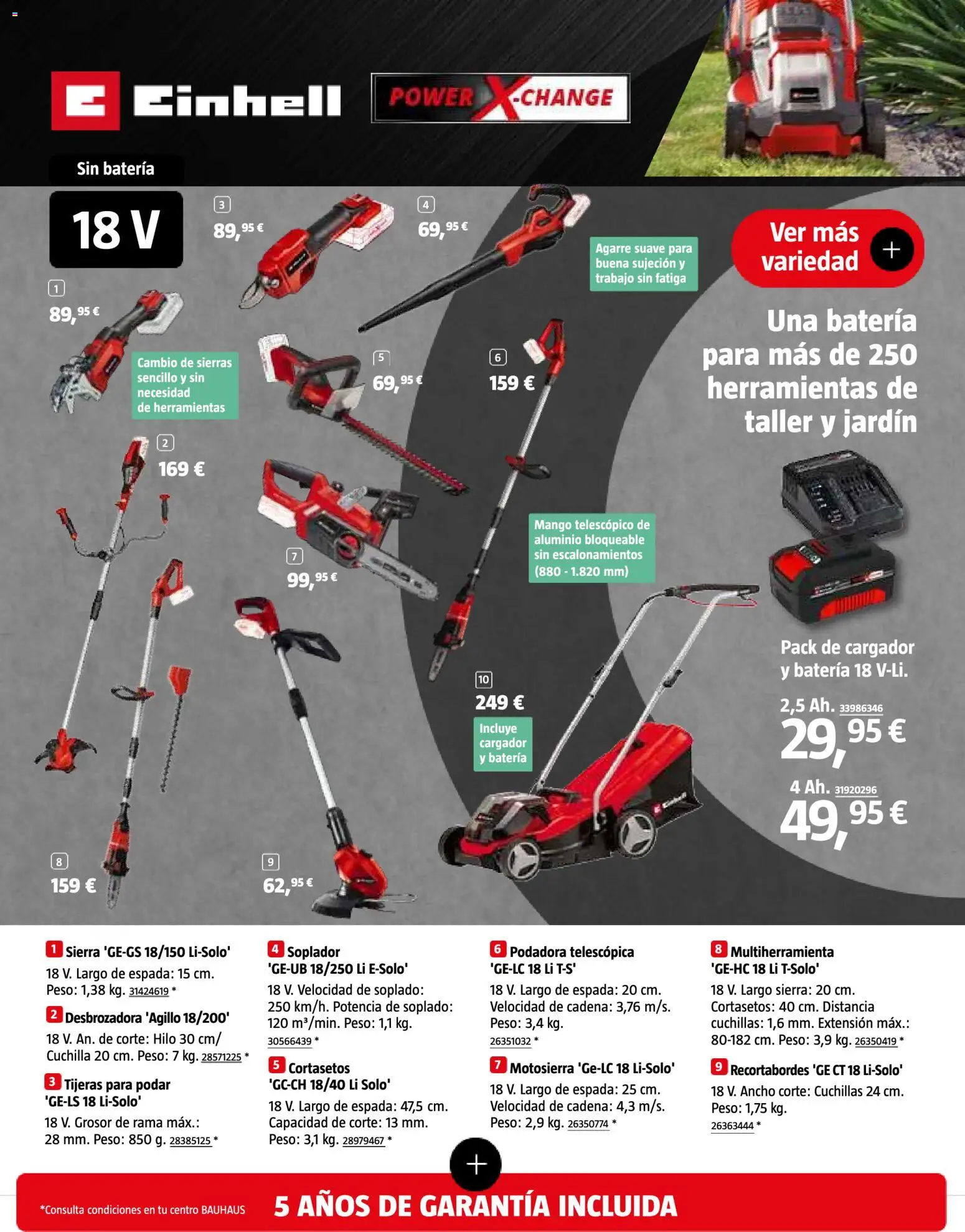 Bauhaus Jardín │ válido desde el 16.03.2026 | Página: 6 | Productos: Desbrozadora, Motosierra, Ρούτερ, Batería
