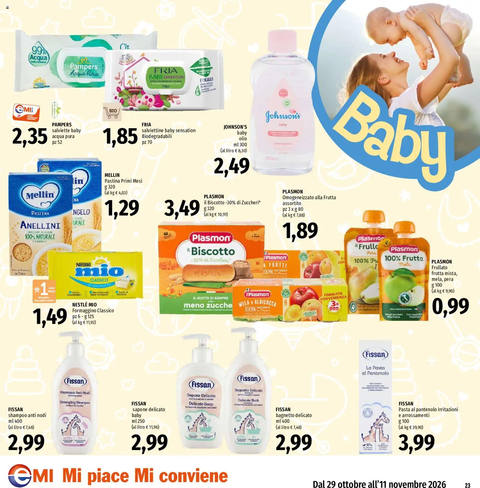 Volantino EMI del 29/10/2026 | Pagina: 23 | Prodotti: Sapone, Acqua, Frutta, Pera