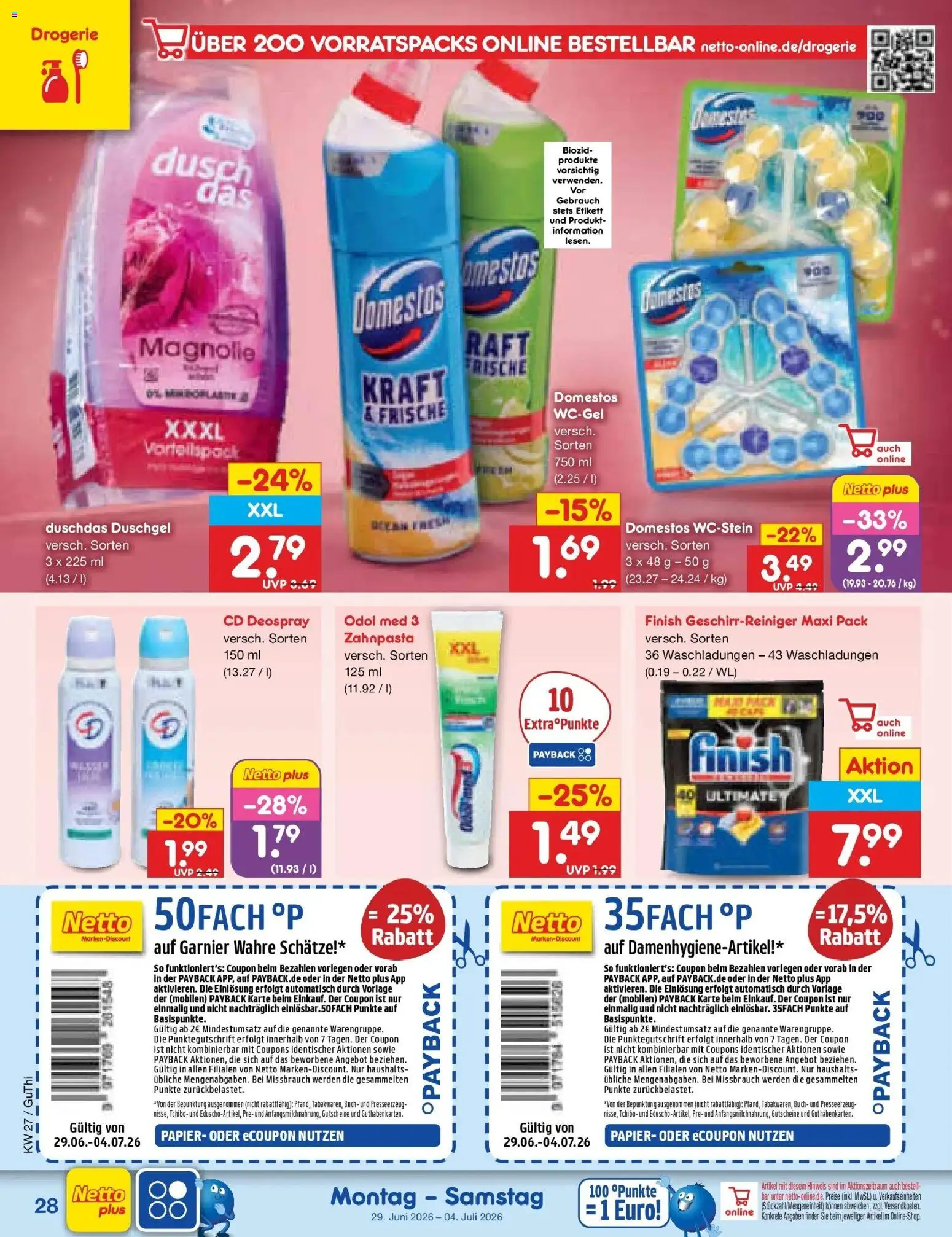 Netto Marken-Discount Prospekt Thiendorf – gültig ab 29.06.2026 | Seite: 42 | Produkte: Finish, Duschgel, Duschdas, Deospray