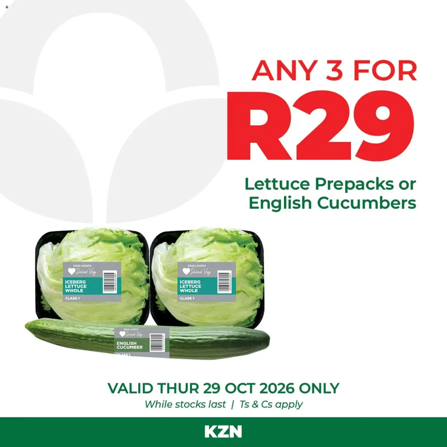 New Food Lover's Market catalogue – valid from 29/10/2026 | Page: 1 | Products: Cucumbers, Salad, Lettuce