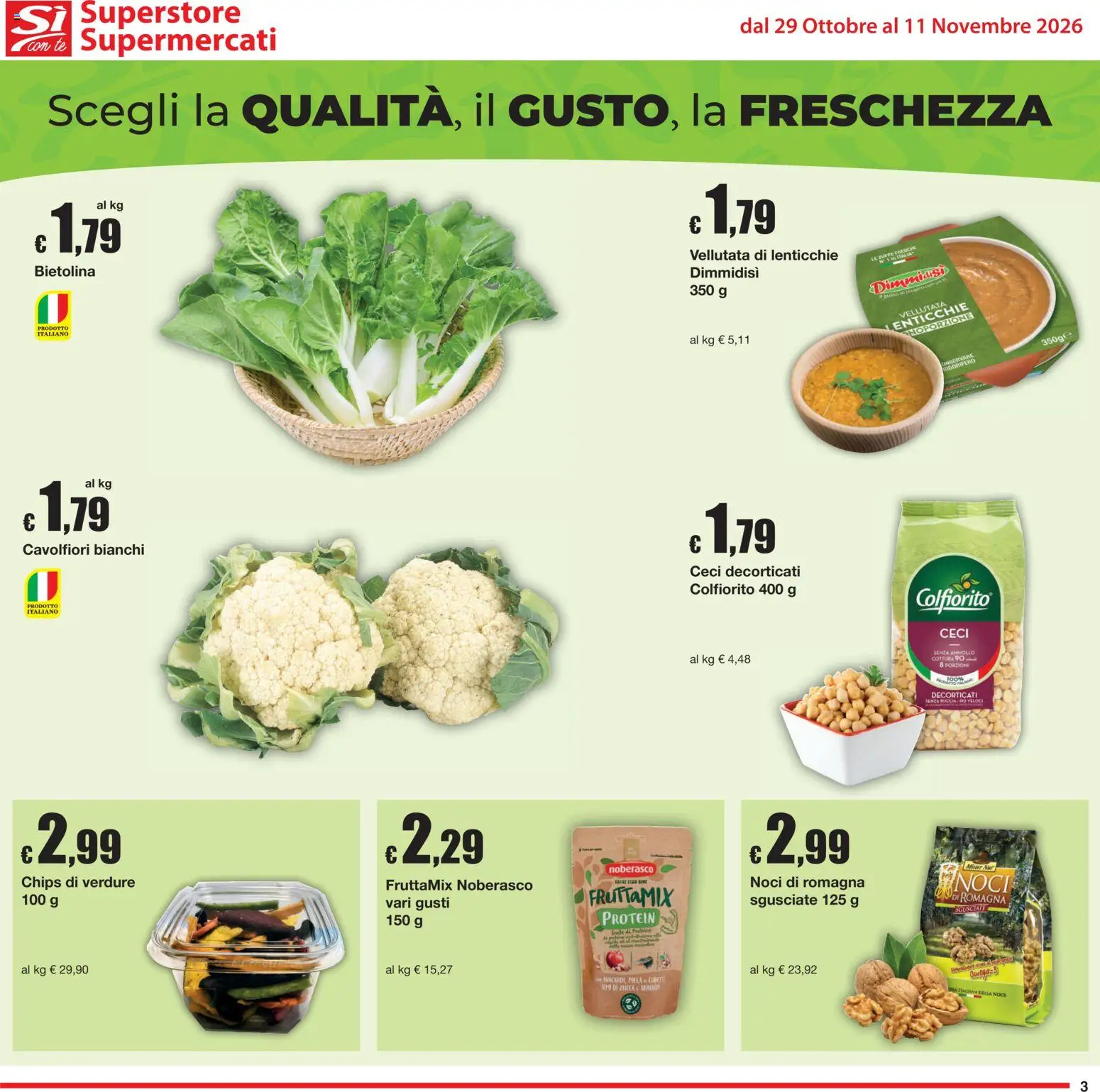 Volantino Sì con Te del 29/10/2026 | Pagina: 3 | Prodotti: Tè, Ceci, Lenticchie, Verdure