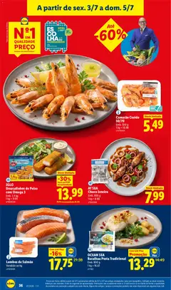 Pré-visualização Camarão Cozido 50/70, Emb. 500 g, 1 kg = 10.98 válido de 29/06/2026 | Página: 36