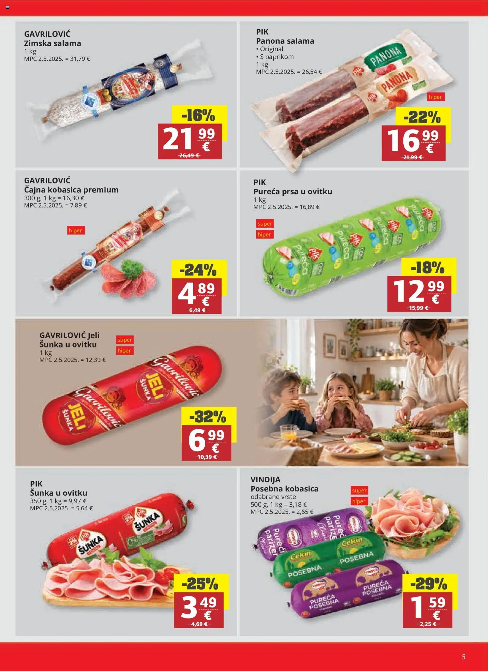 Ribola katalog | vrijedi od 23.09.2026 | Stranica: 5 | Proizvodi: Šunka, Kobasica, Parizer, Čajna kobasica