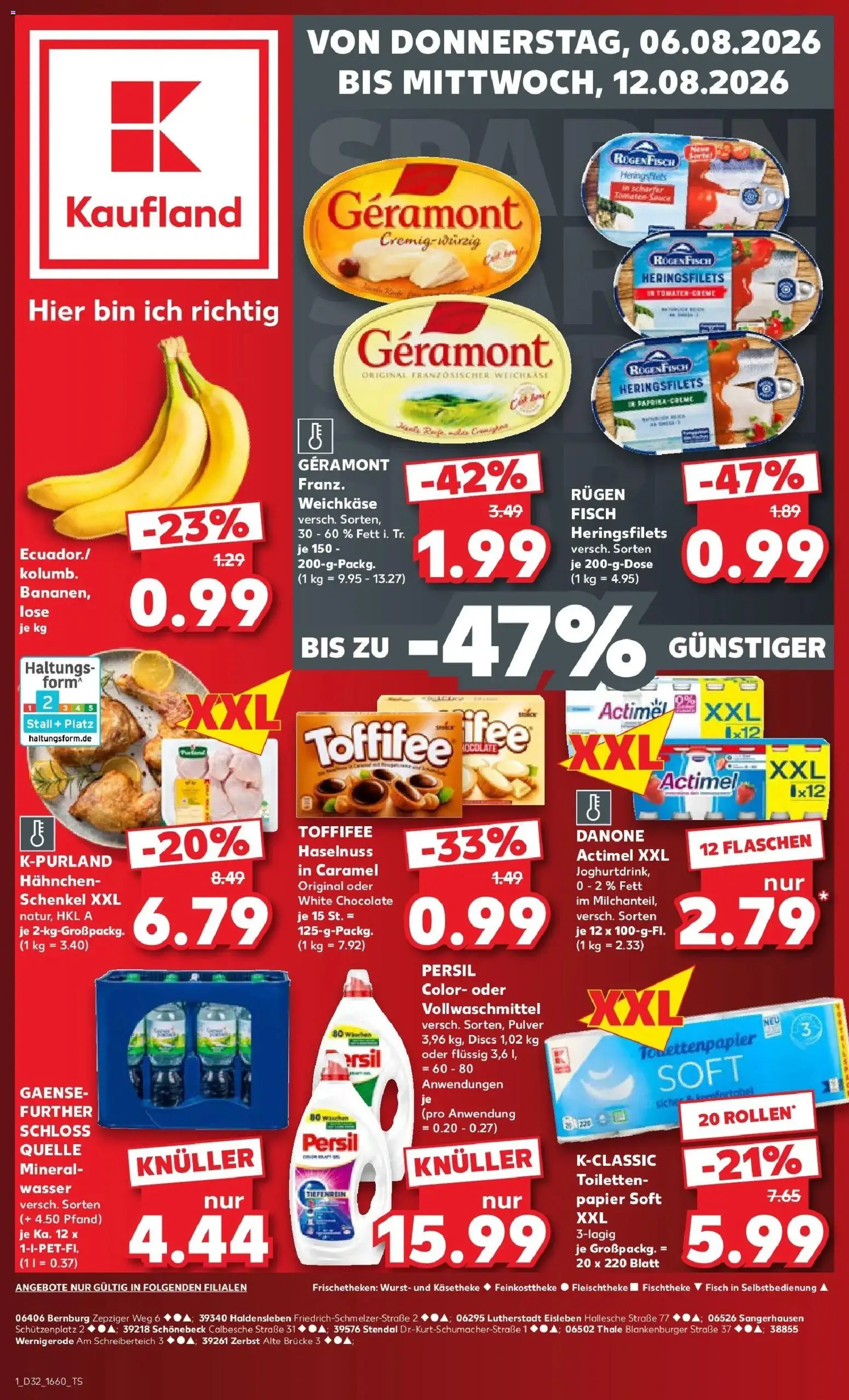 Kaufland Prospekt Haldensleben – gültig ab 03.08.2026 | Seite: 10 | Produkte: Hahnchen, Tomaten, Toffifee, Persil