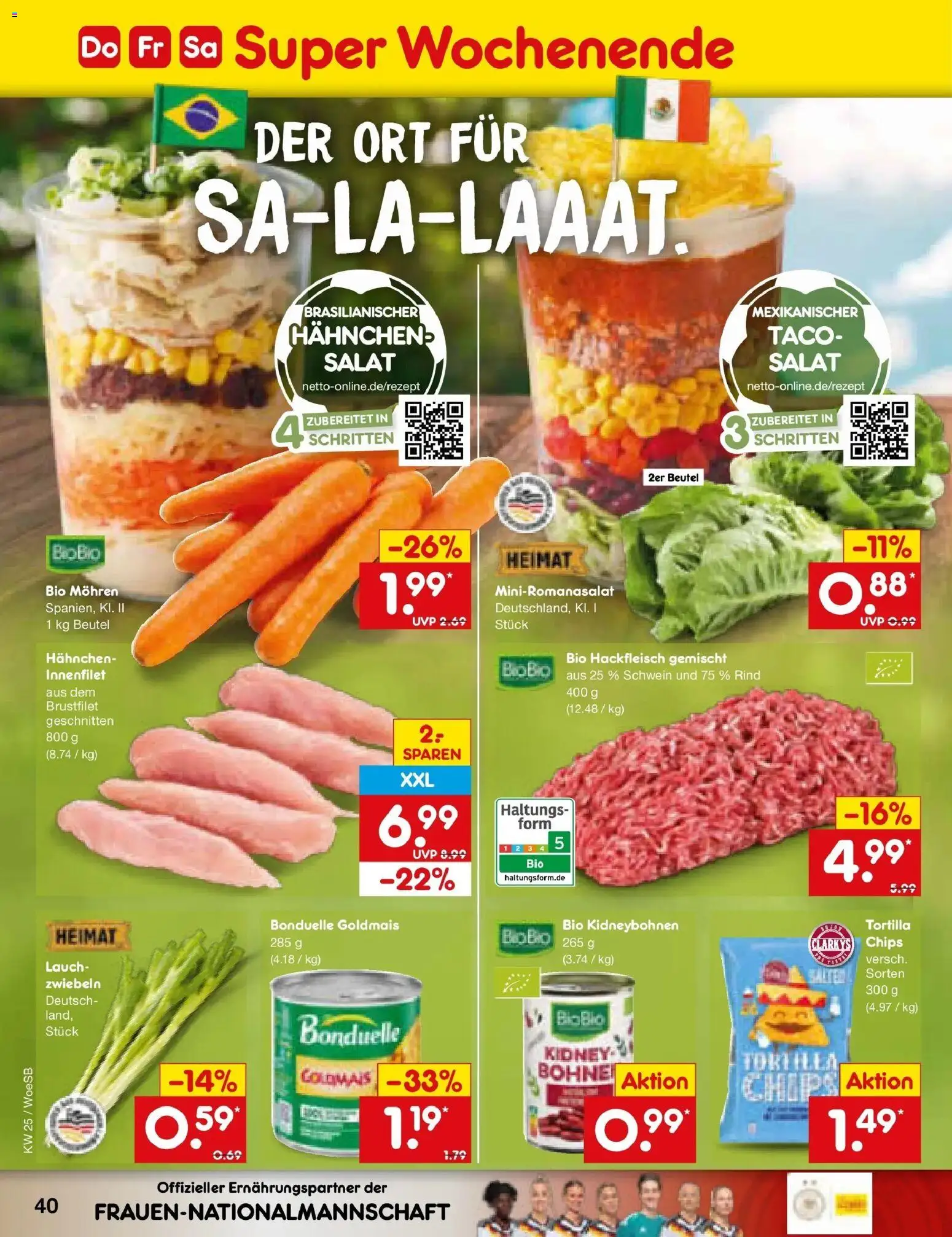 Netto Marken-Discount Prospekt Katzweiler – gültig ab 15.06.2026 | Seite: 52 | Produkte: Hahnchen, Zwiebeln, Salat, Hackfleisch
