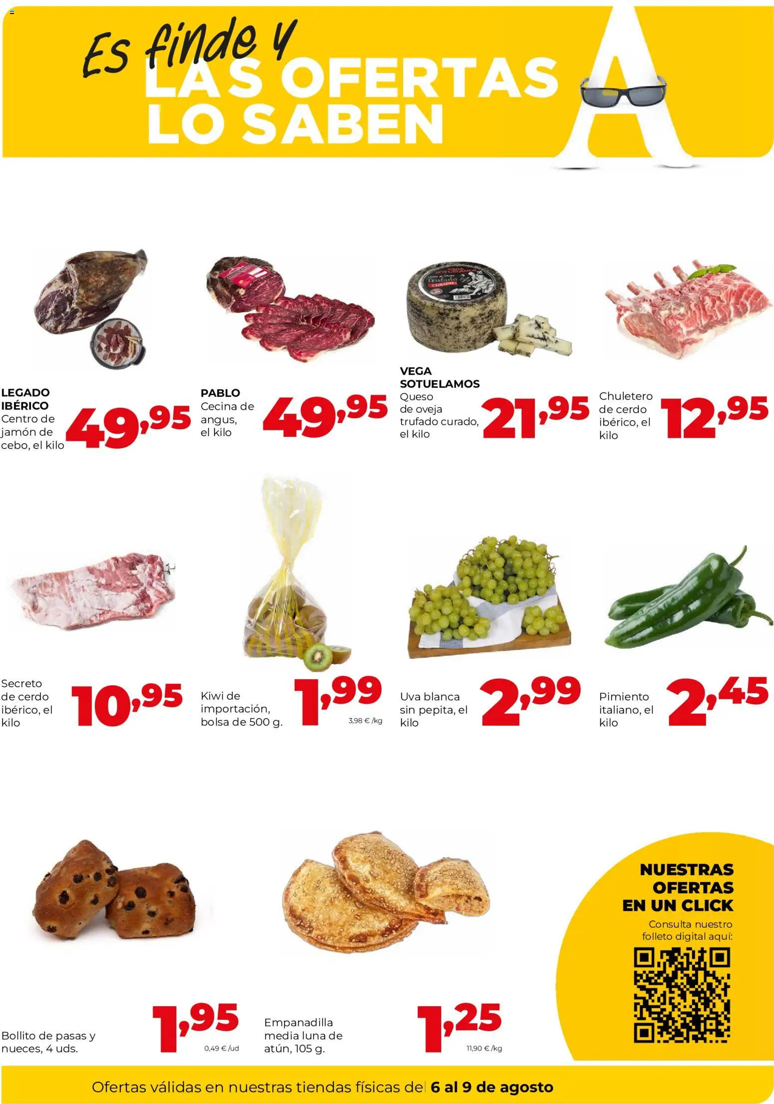 Alimerka Fin de semana │ válido desde el 06/08/2026 | Página: 2 | Productos: Queso, Jamón, Κάδος απορρυμάτων, Bolsa