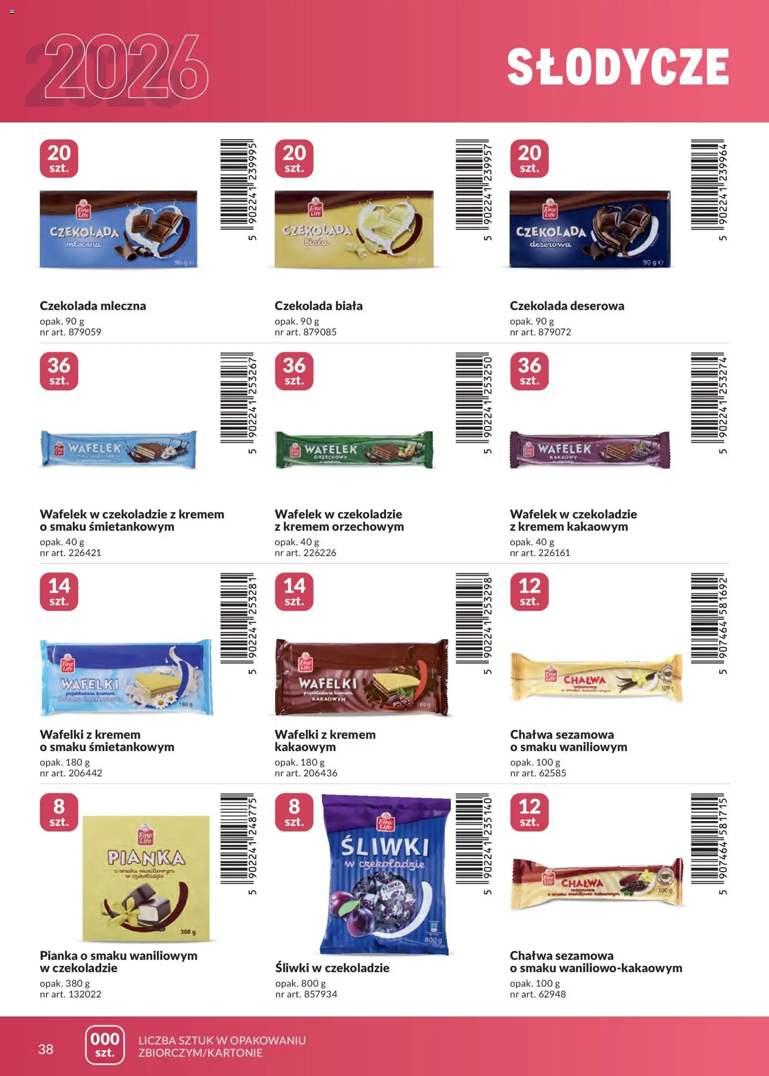 Makro gazetka - Marki własne dla Twojego sklepu od 23.04.2026 | Strona: 38 | Produkty: Słodycze, Czekolada mleczna, Wafelki, Czekolada